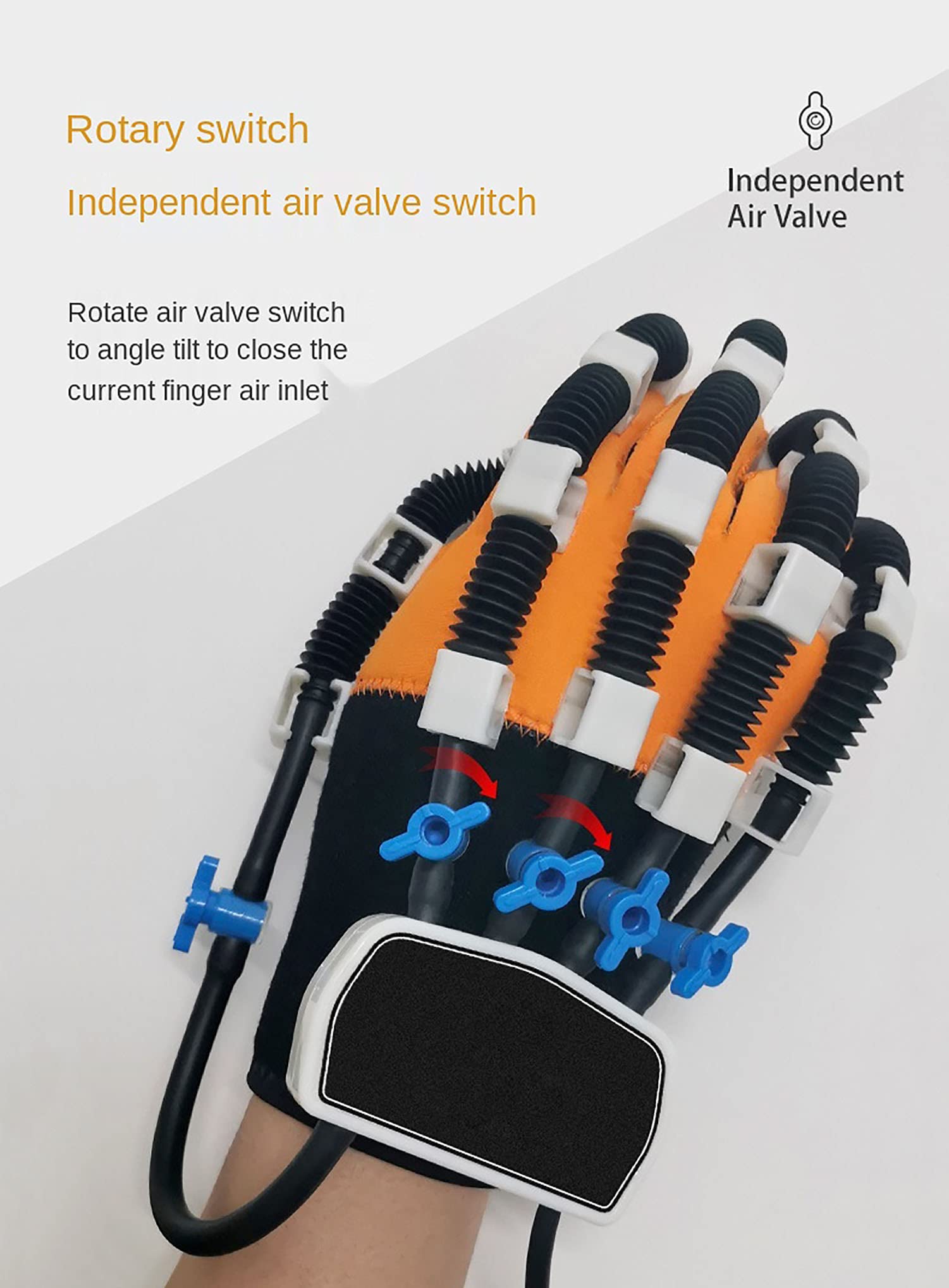 Rehabilitation Robot Gloves for Stroke & Hemiplegia Recovery - Hand Function Training Equipment, Finger Straightening Brace & Protector - Left Hand XL Size - Ideal for Post-Stroke Therapy & Daily Hand Mobility Support