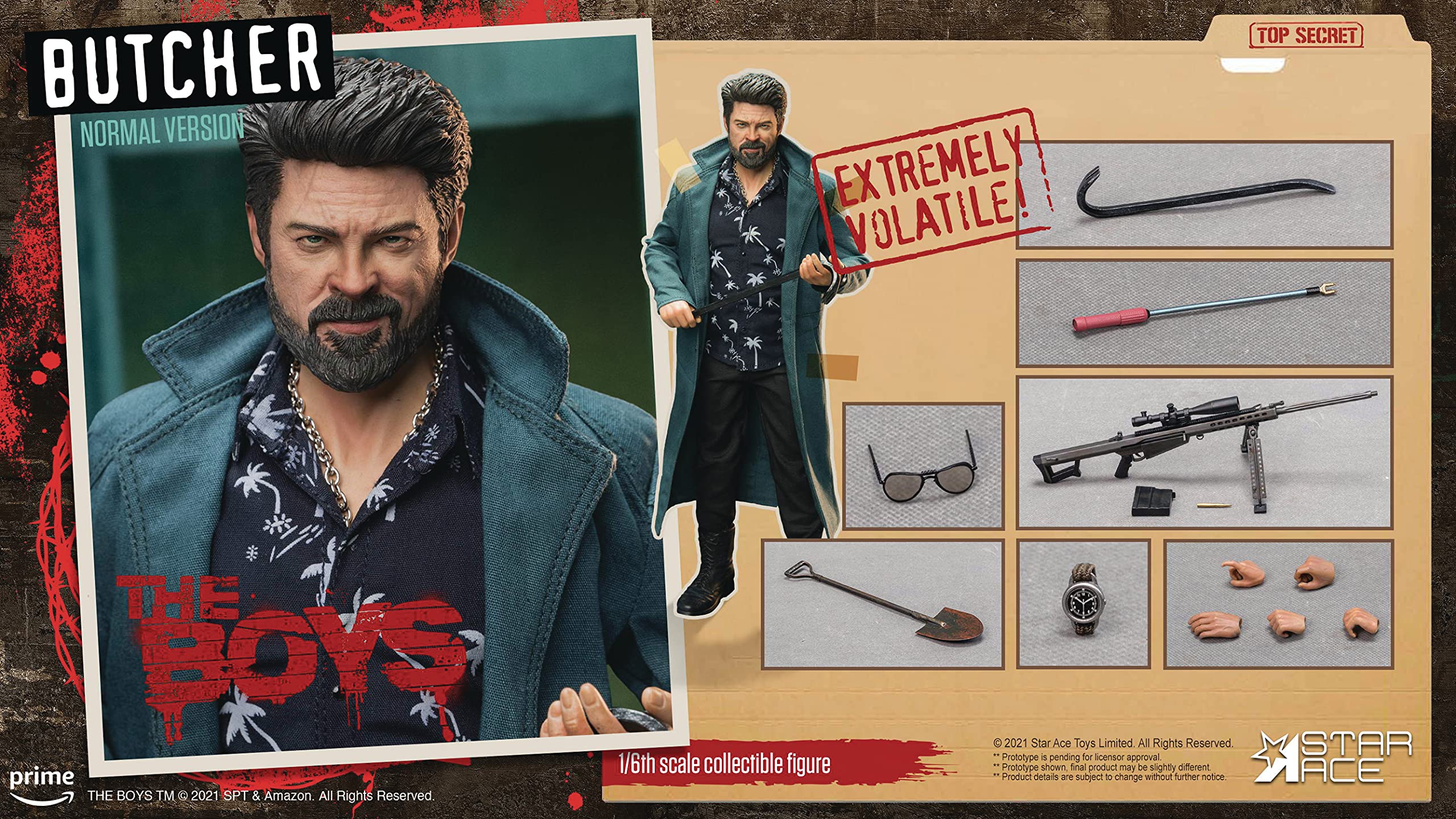 Star Ace Toys The Boys Billy Butcher 1:6 Scale Collectible Action Figure - Season 1 Version with Multiple Accessories | Perfect for Display, Gifts & Superhero Fans Collection