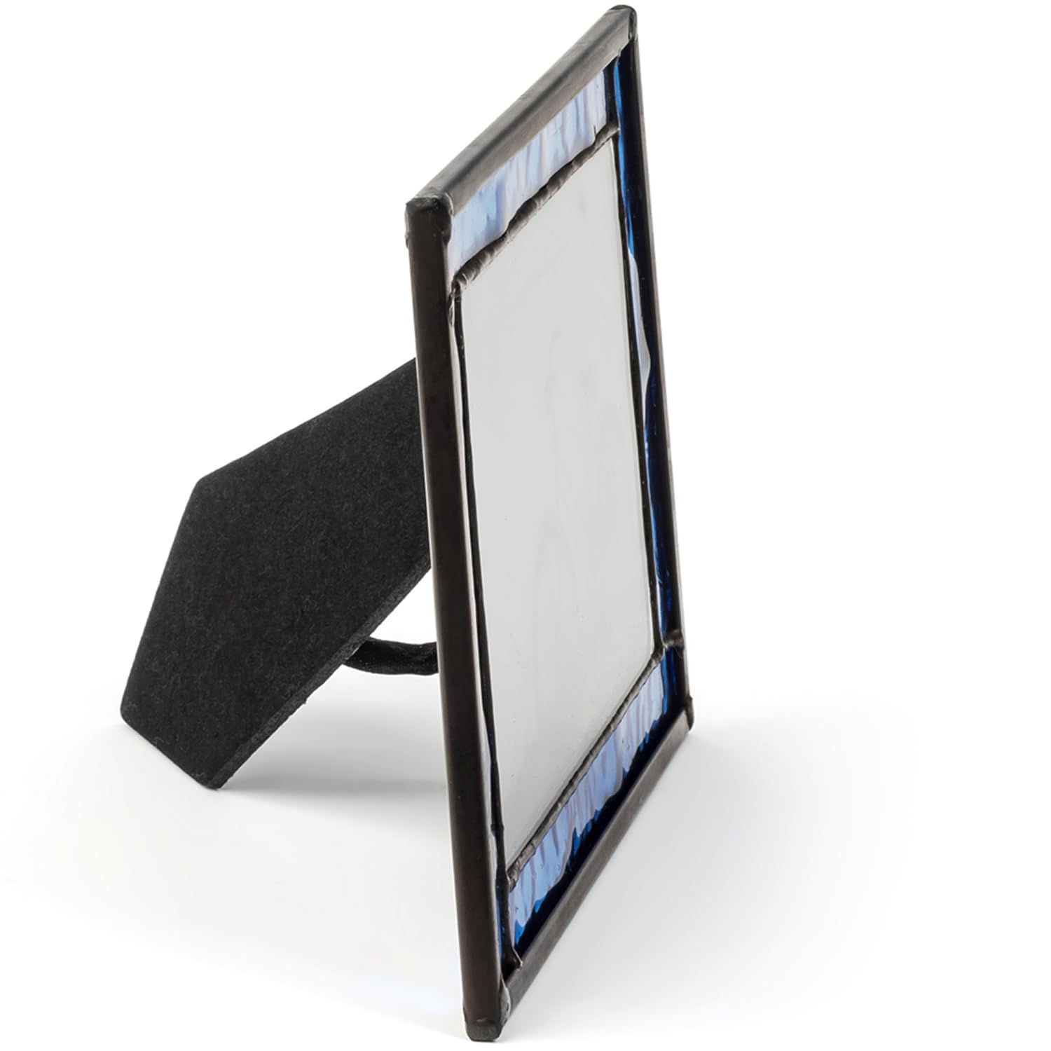 Blue Stained Glass Picture Frame 4x6 - Home Decor & Graduation Gift for Wall or Table Display