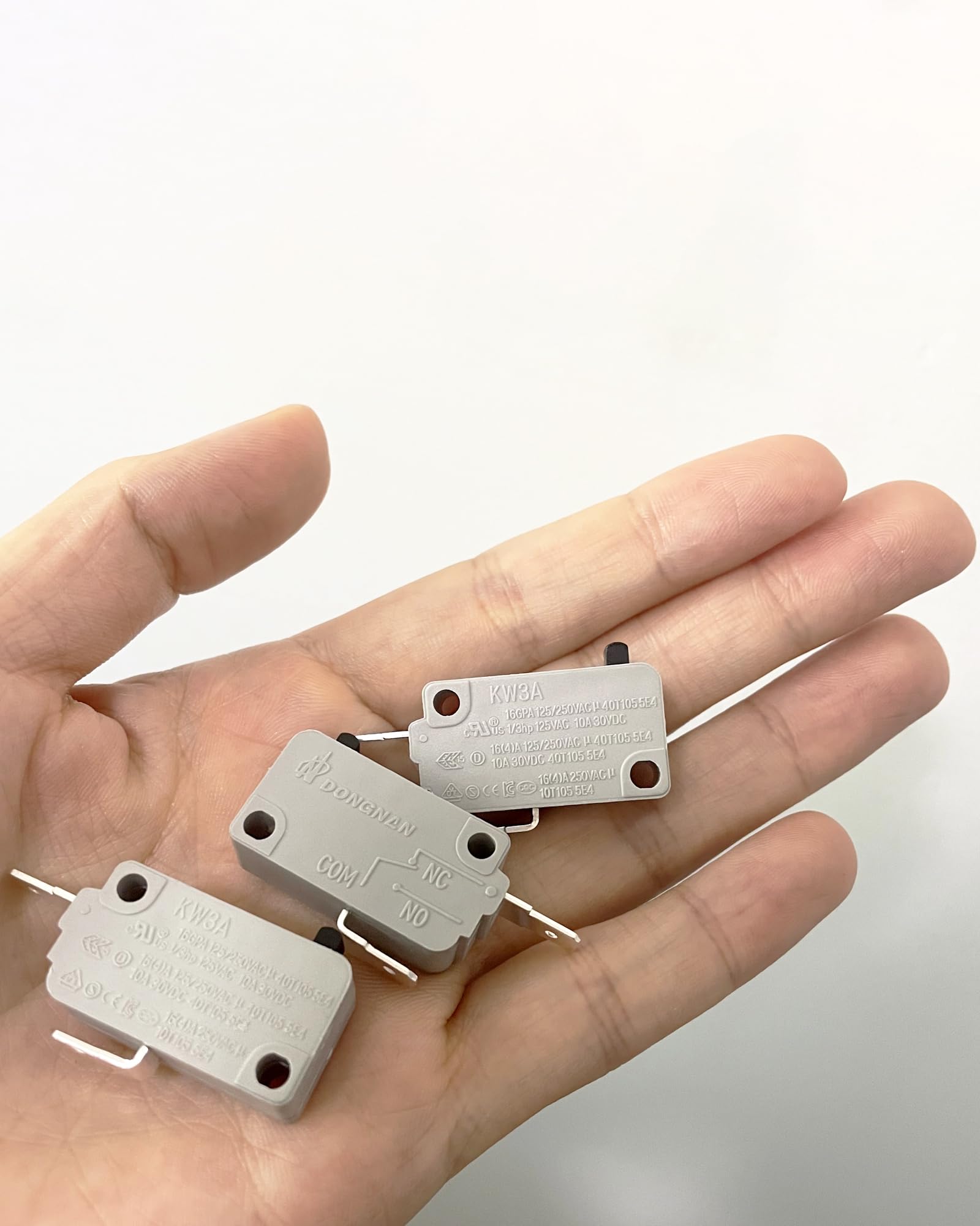 3-Pack KW3A Microwave Door Switch 16A 125/250V Replacement - Normally Closed Interlock Switch for Microwave Oven Repair | Compatible with Most Brands (Ideal for DIY Fixes & Appliance Maintenance)