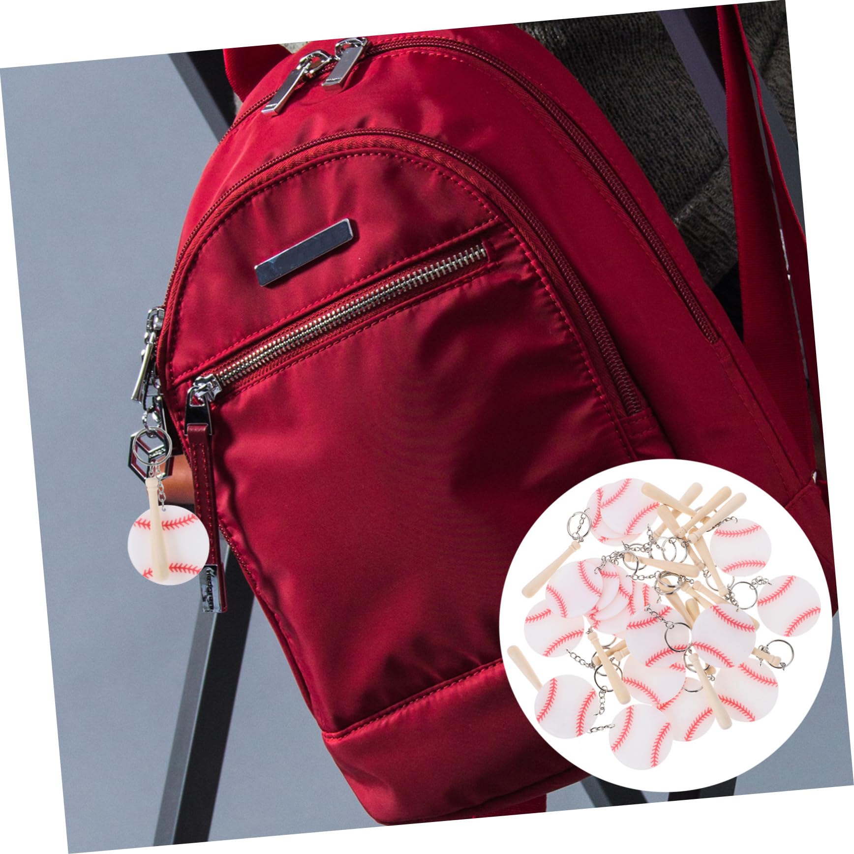 KITANDOVE 18pcs Unique Baseball Keychain Set - Stylish Baseball Bat Pendant Keyring for Women, Backpacks & Bags | Perfect Gift for Baseball Fans, Sports Enthusiasts & Fashion Accessories Lovers