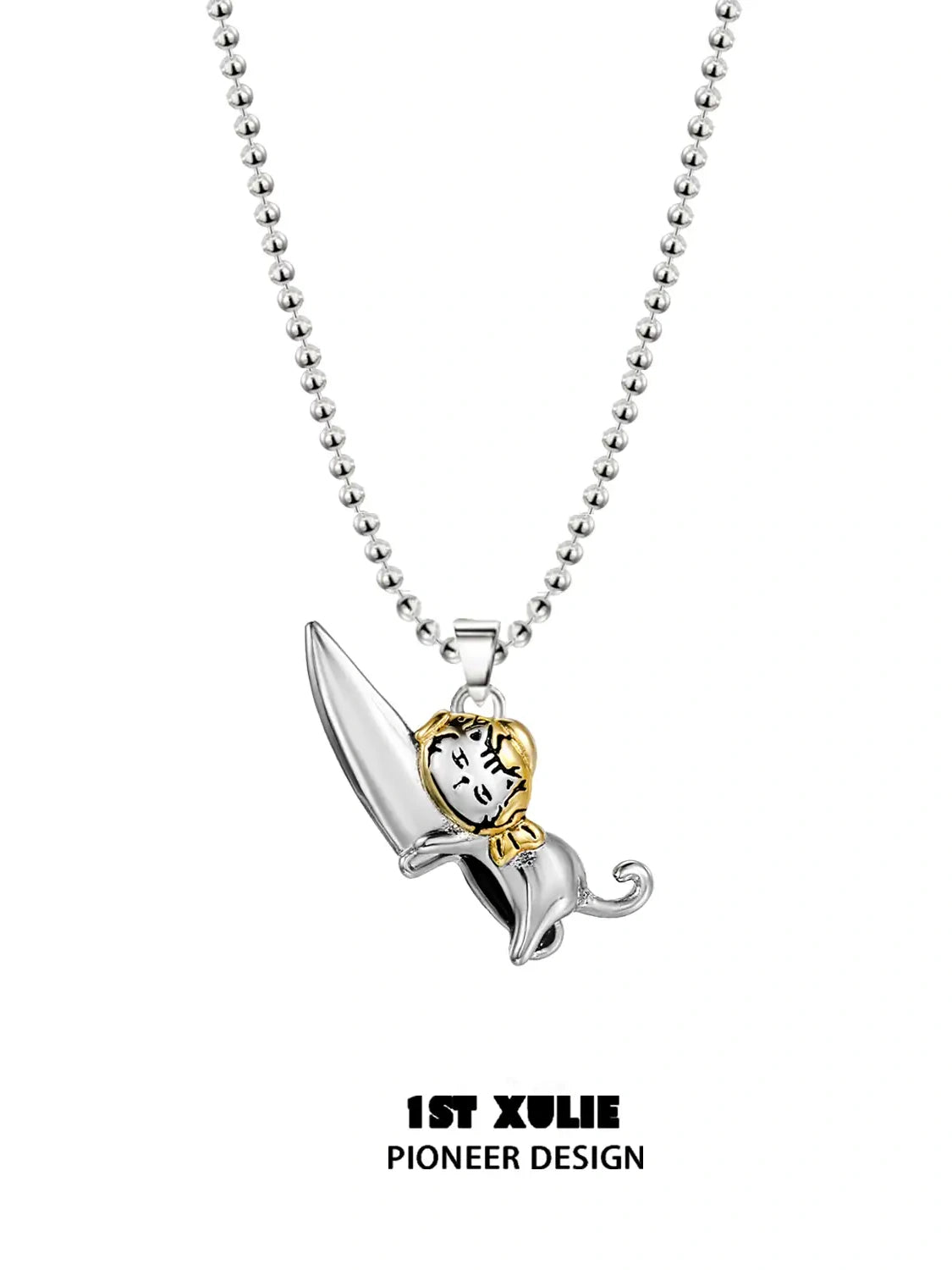 Graffiti Kitten & Puppy 925 Sterling Silver Pendant Necklace Choker - Perfect for Pet Lovers, Gifts & Everyday Fashion Jewelry