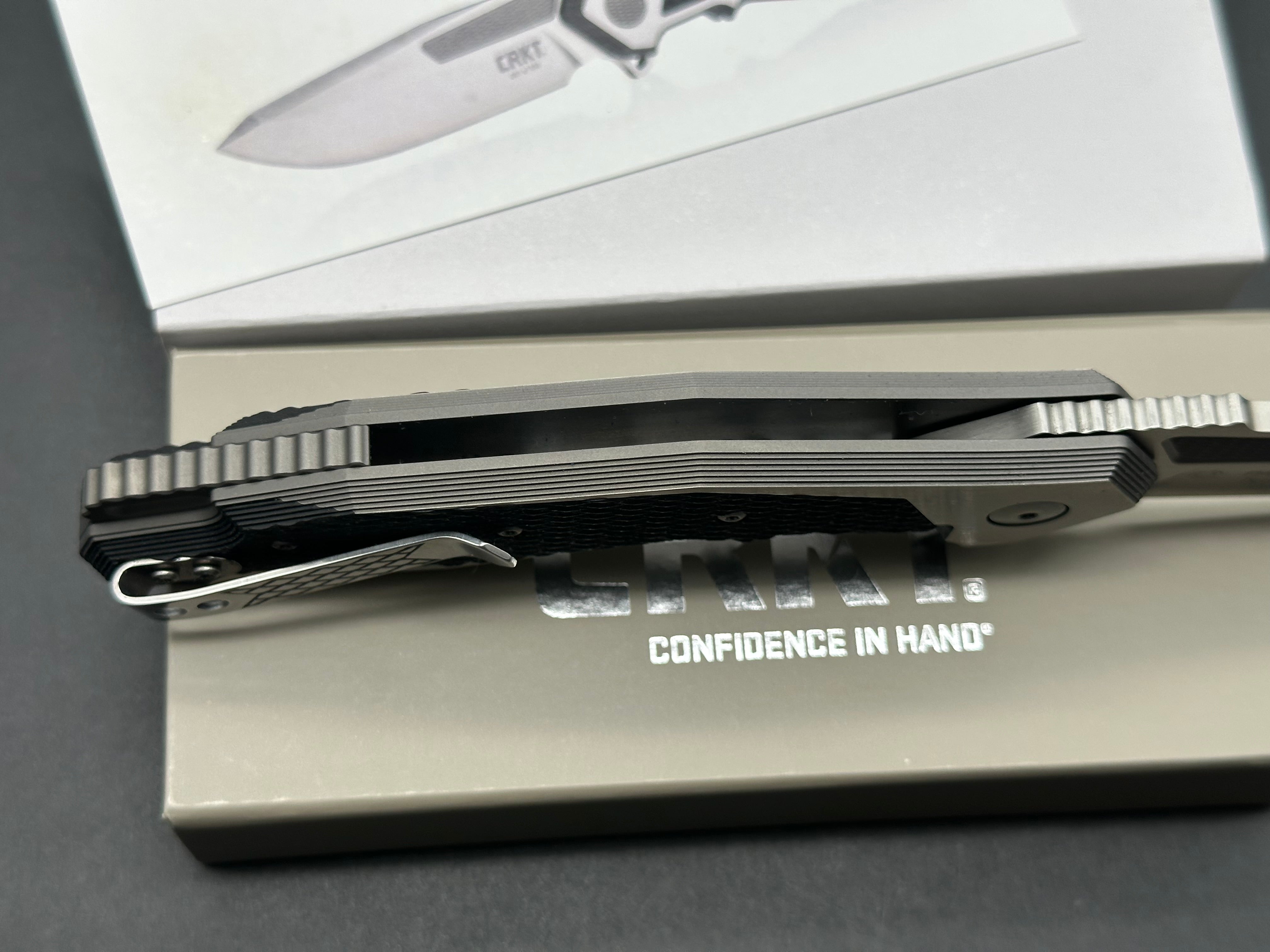 CRKT Panache Folding Knife - Ken Onion Design, Limited Edition 491/550, CTS XHP Stainless Steel Blade, Titanium Handle with Carbon Fiber Inlays - EDC, Outdoor, Camping & Survival Gear