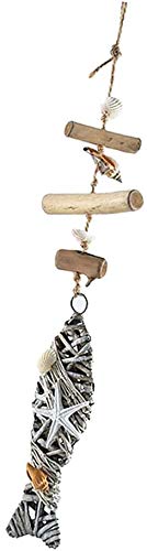 Handmade Wooden Fish Pendant - Nautical Themed Wall Decor for Home, Nursery & Kindergarten - Natural Wood Fish Cutout Ornament - Perfect Gift for Beach House Decor & Ocean Lover (Style 04)
