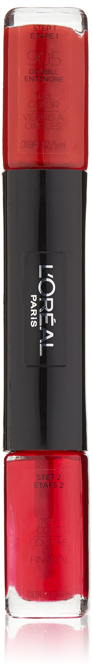 L'Oréal Paris Infallible Longwear Nail Polish - Double Entendre, 0.34 Fl Oz | Chip-Resistant, High Shine Formula for Salon-Quality Manicures at Home | Perfect for Everyday Wear, Special Occasions & Professional Nail Looks