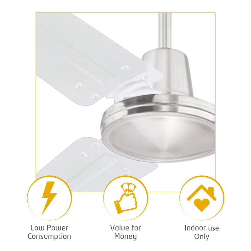 Ciata 2 Pack 56 Inch Industrial Ceiling Fan with Brushed Nickel Steel Blades - Heavy Duty Shop Fan, Commercial Grade Garage Fan for Warehouse, Workshop & Indoor Use