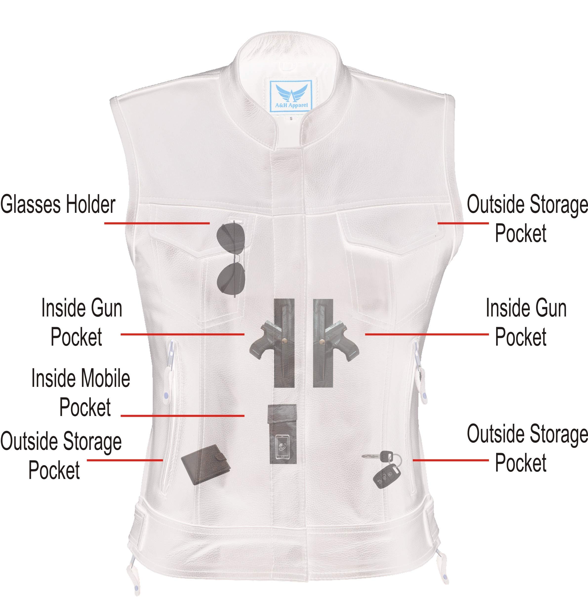 Women's Top Grain Cowhide Motorcycle Leather Vest - Soft & Thick Biker Jacket for Riding, Club Style Fashion | Perfect for Motorcycle Enthusiasts, Biker Events & Casual Outfits