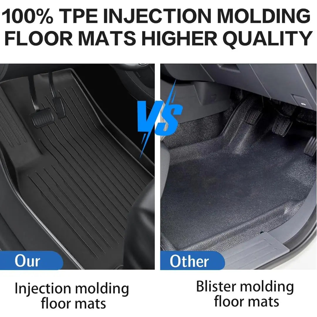 Premium All-Weather TPE Floor Mats for Tesla Model Y 5-Seat (2021-2024) - Complete 6-Piece Set with Cargo Liner & Trunk Mats - Durable, Custom Fit Car Accessories for Road Trips, Daily Commute & Outdoor Adventures