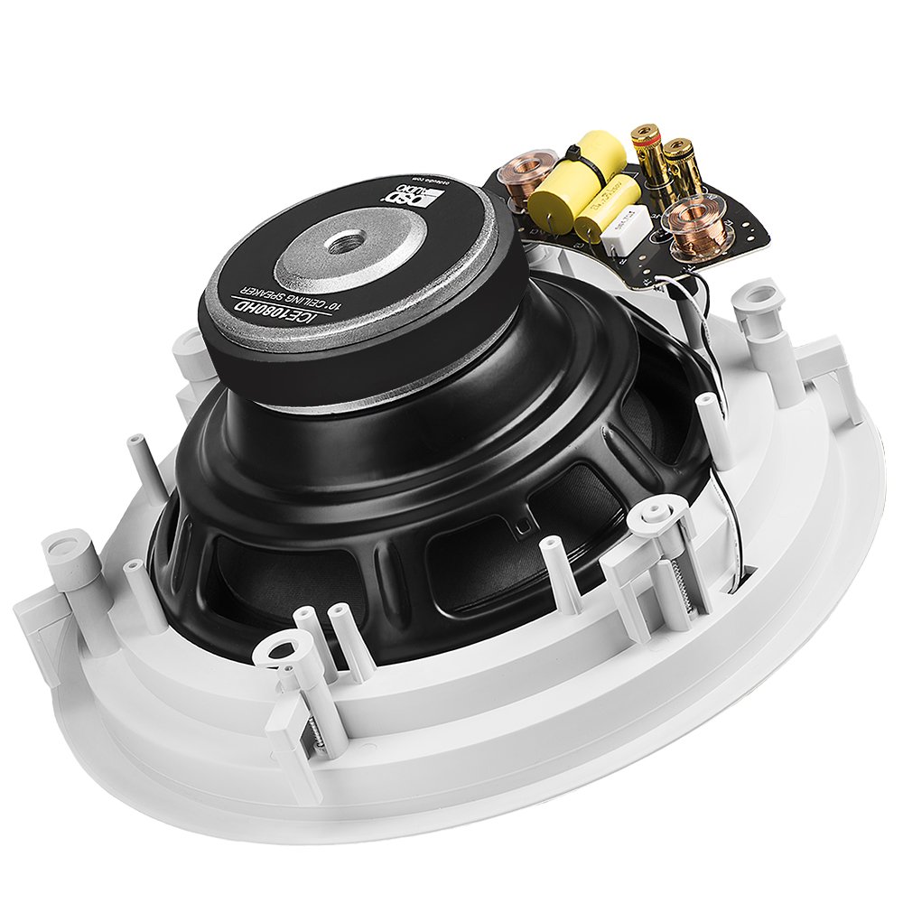 OSD Audio 10 Inch In-Ceiling Speaker - 150W Stereo System with Pivoting Tweeter, ICE1080HD - Perfect for Home Theater, Background Music & Multi-Room Audio Systems