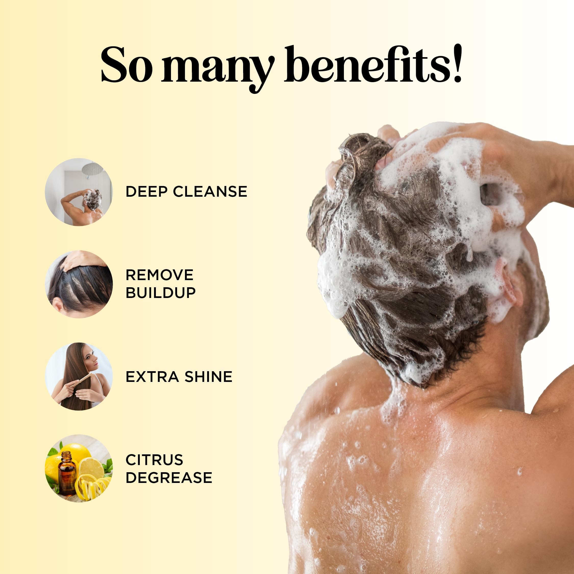 **Sulfate-Free Clarifying Shampoo for Oily Hair & Scalp - Lemon Sage & Rosemary Essential Oil Shampoo for Deep Cleansing & Greasy Hair Care - Best for Product Buildup Removal & Daily Use**    *(Perfect for refreshing oily scalps, removing residue, and promoting healthy hair – ideal for daily use or post-styling detox!)*