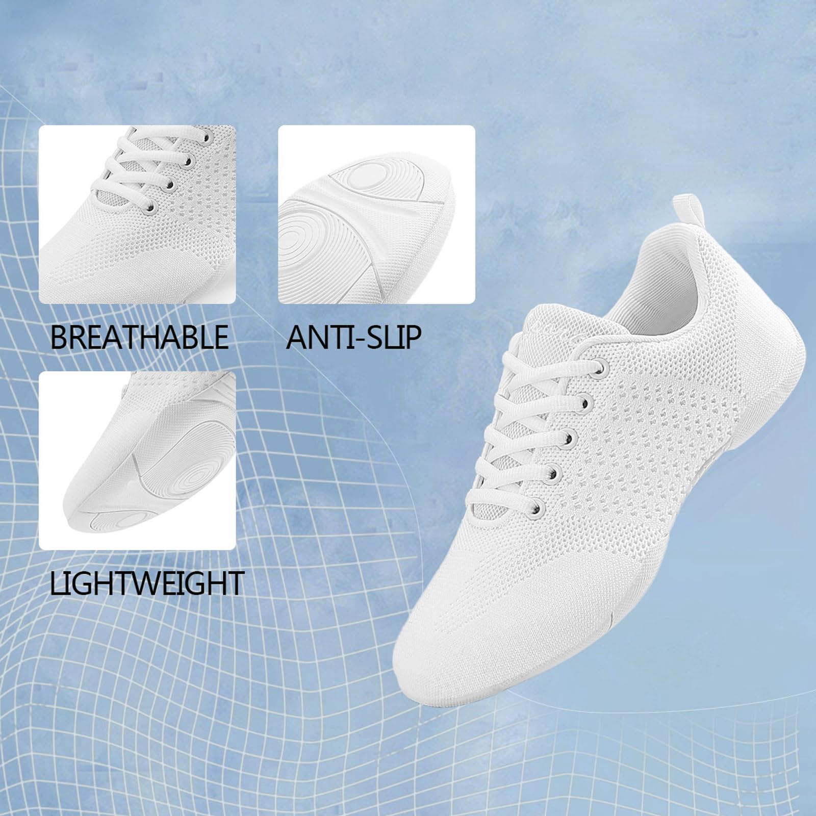 Girls Cheerleading Shoes for Dance, Tumbling, and Aerobic Fitness Training - Women's Cheer Sneakers for Exercise and Performance