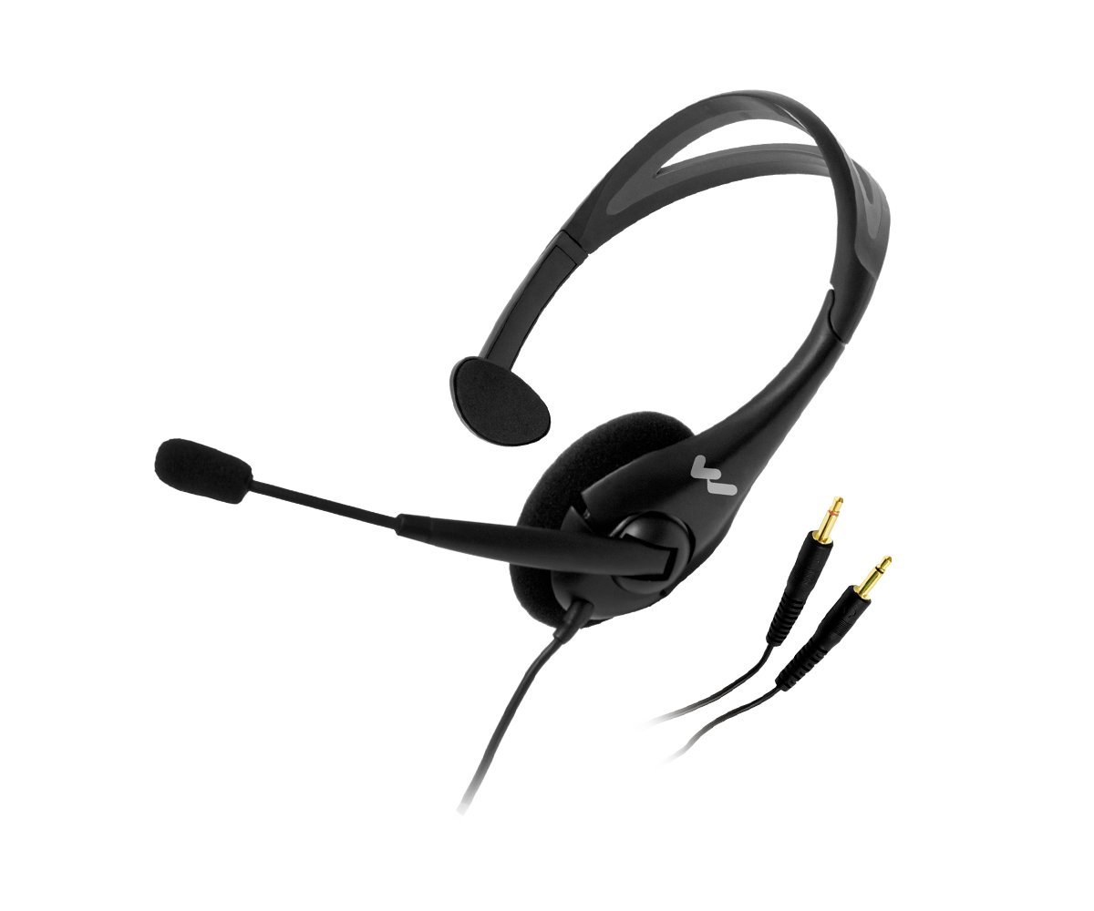 Williams Sound Noise-Cancelling 2-Plug Headset Microphone - MIC 044 2P for Clear Communication in Call Centers, Offices & Customer Service