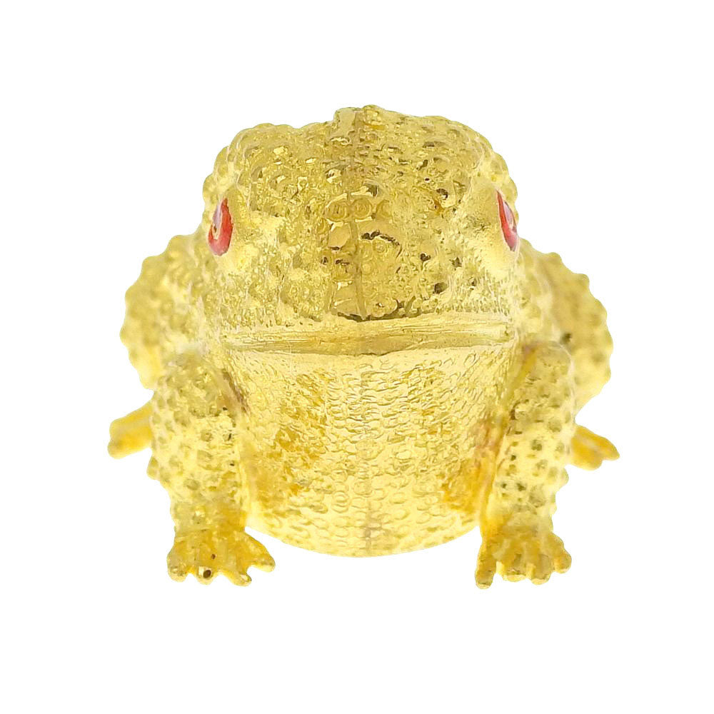 24K Gold Plated Frog Figurine - Elegant Home Decor for Feng Shui, Gift & Collectible - Perfect for Living Room, Office & Garden Display