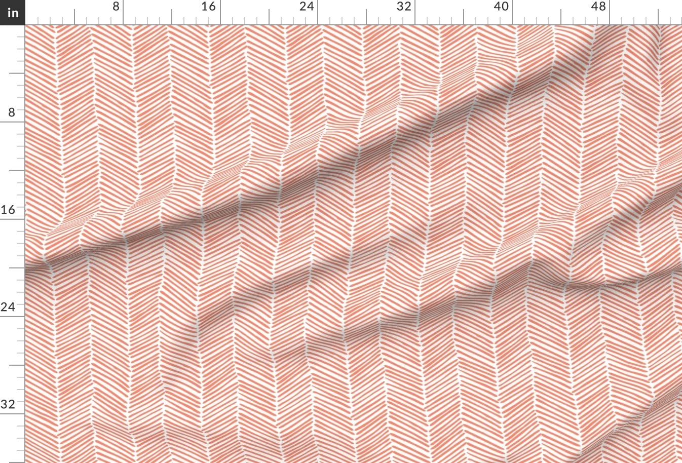 Premium Spoonflower Fabric - Coral Herringbone Chevron Arrow Print on Soft Minky Fabric by The Yard | Perfect for Sewing Baby Blankets, Quilt Backing & Plush Toys | Nursery Decor, DIY Crafts & Home Projects