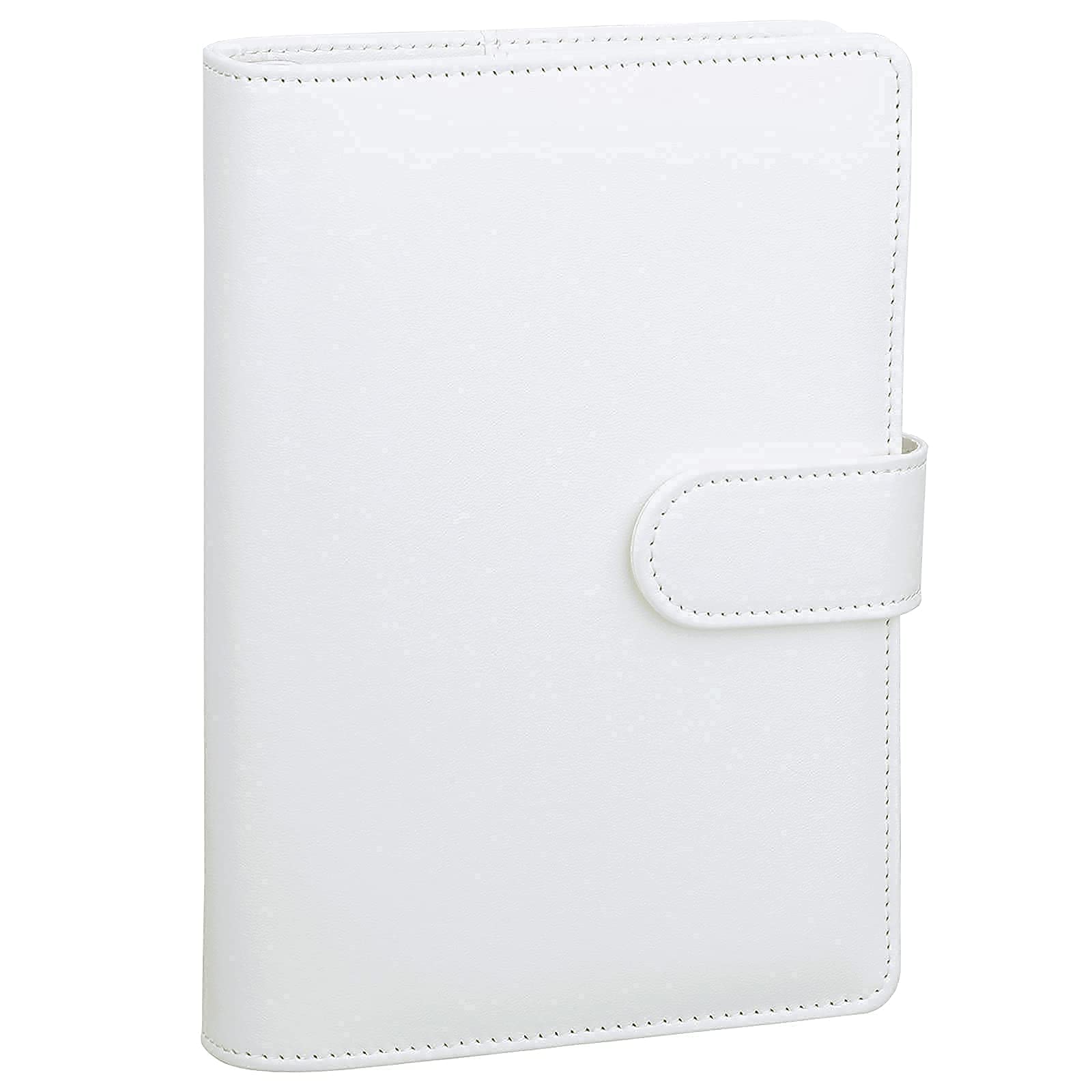 Antner A6 PU Leather Notebook Binder (White) - 3-Pack Refill Paper, 160 Neon Page Markers, 10 Dividers & 3 Pockets - Perfect for School, Office & Planner Organization