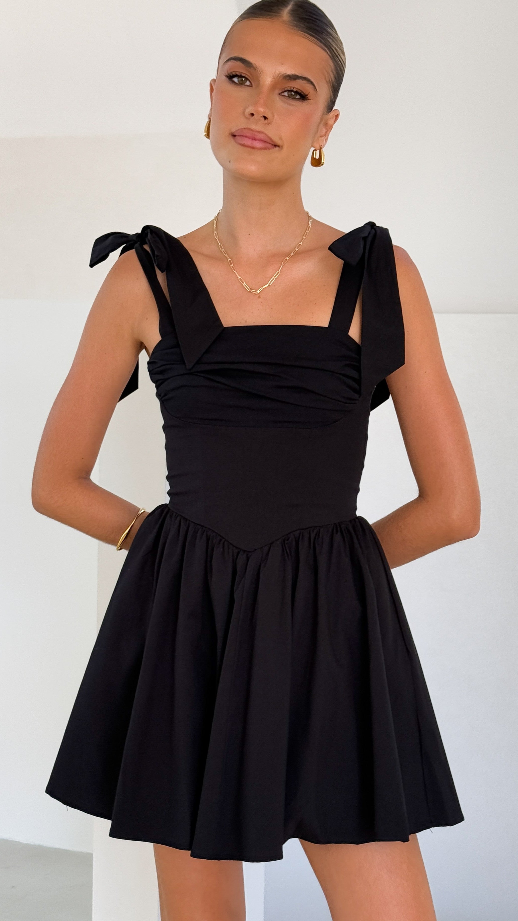Haisley Mini Dress for Women - Elegant Black Bodycon Dress for Night Out, Party, or Date Night | Slim Fit Short Sleeve Clubwear