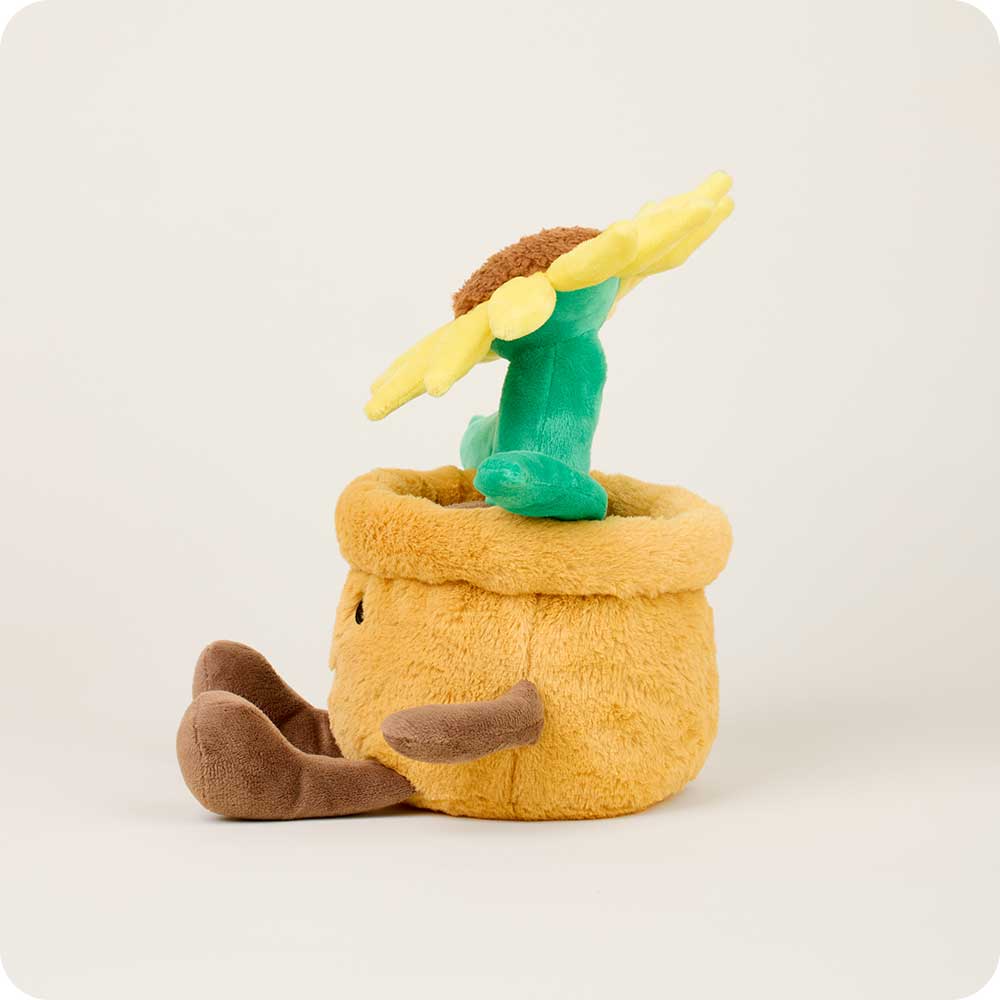 Yellow Flower Pot Warmies - Microwaveable Heating Pad for Pain Relief & Stress Relief - Perfect for Home, Office & Travel