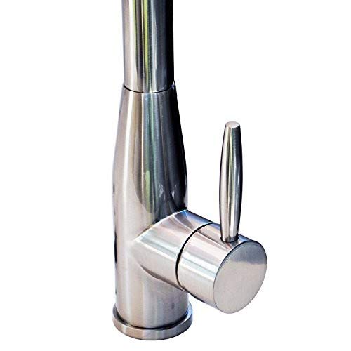 1150SS Single Handle Pull-Down Kitchen Faucet - 16 Inch Stainless Steel Sink Faucet with High Arc Spout for Modern Kitchen, Dish Washing & Food Prep