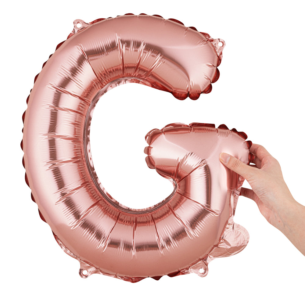 Rose Gold Mylar Letter G Balloon - 16 Inch Large Foil Alphabet Balloon for Birthday Party Decorations, Baby Shower, Wedding & Anniversary Celebrations
