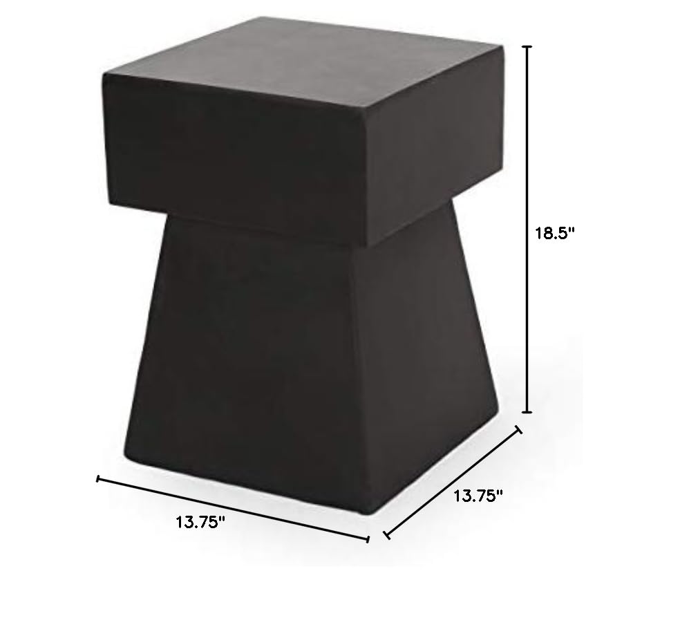 Christopher Knight Home Jack Outdoor Modern Side Table - Matte Black End Table for Patio, Garden, Poolside & Deck - Weather-Resistant Accent Table for Outdoor Furniture