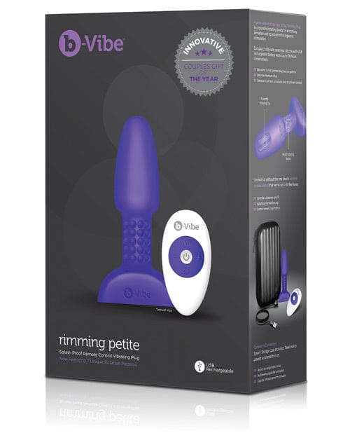 **Purple Rimming Plug Petite - Rotating & Vibrating Anal Toy for Intimate Pleasure - Perfect for Solo Play & Couples Exploration**