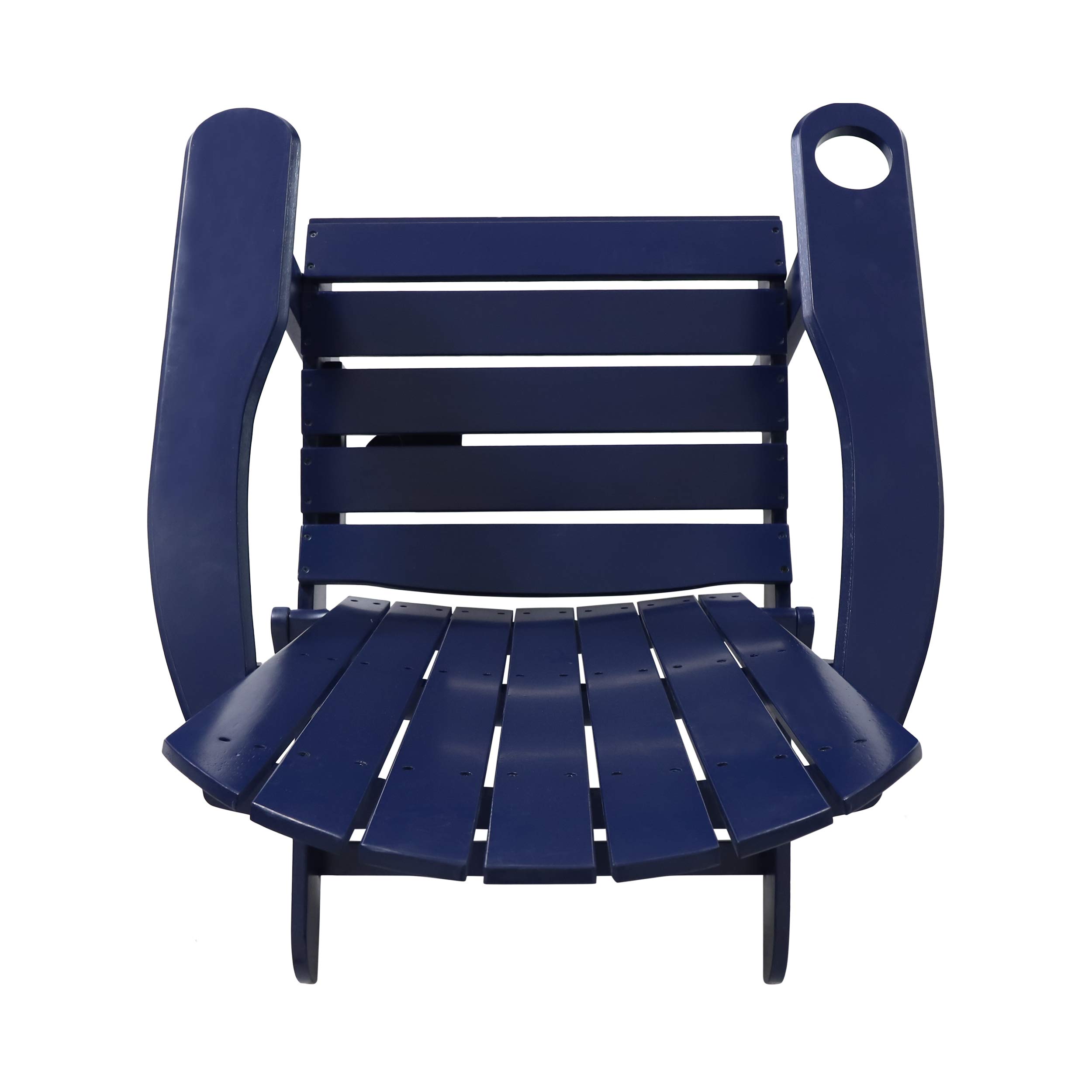 Christopher Knight Home Celeste Outdoor Acacia Wood Folding Adirondack Chairs (Set of 2), Navy Blue - Patio, Garden, Poolside & Beach Relaxation Furniture