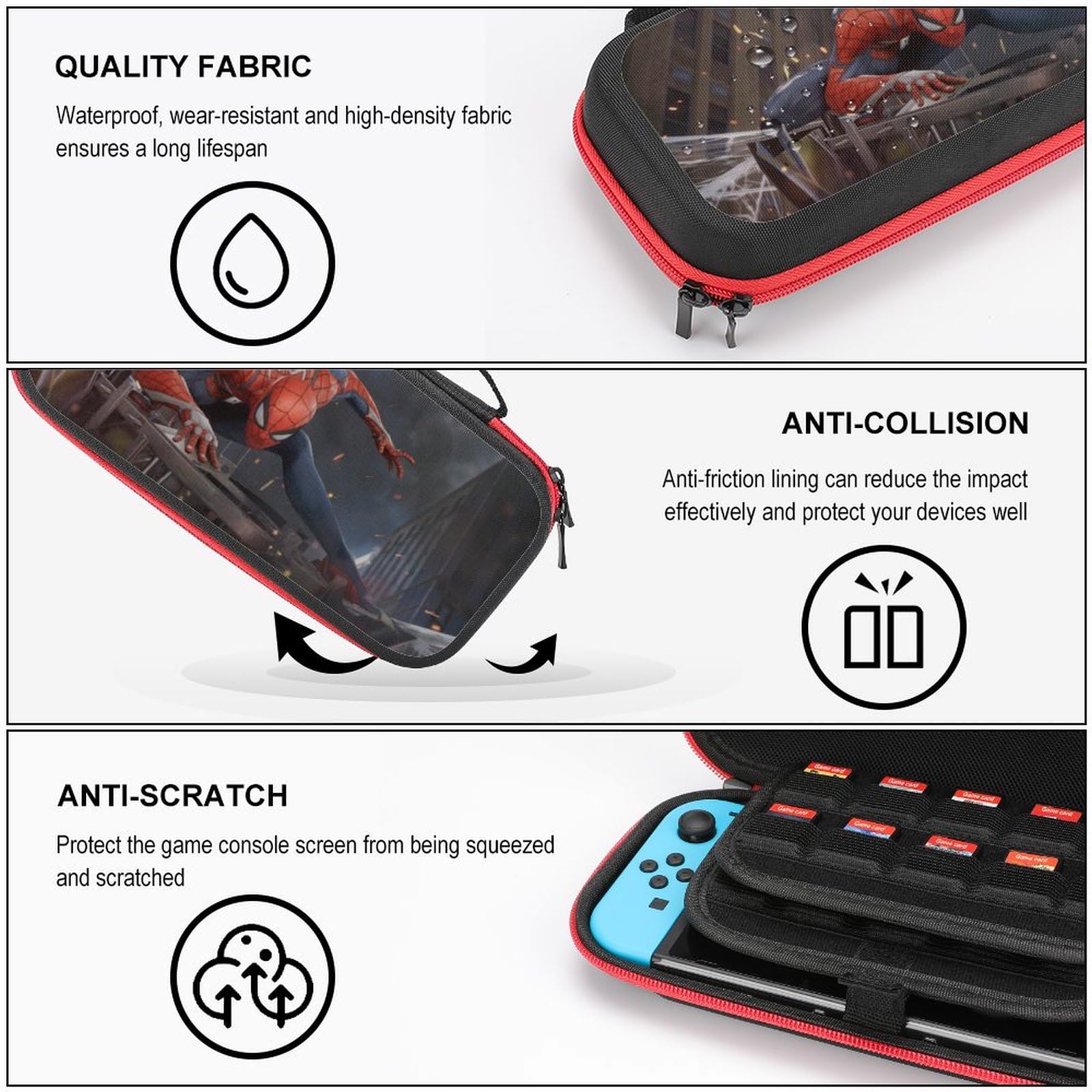 Premium Nintendo Switch OLED Case - Durable Protective Travel Carrying Case for Switch & Switch OLED with Extra Storage Space | Perfect for Gaming On-The-Go, Travel Protection & Accessory Organization (Style 17)