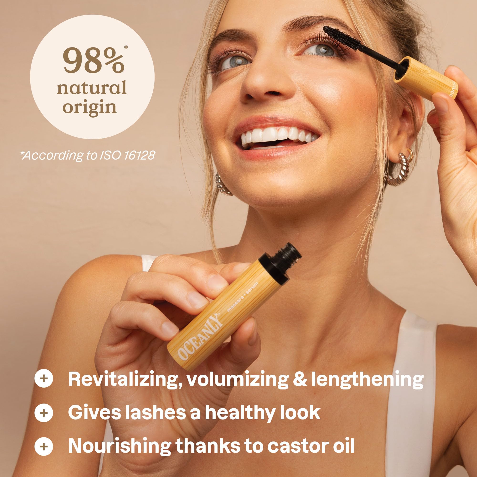 ATTITUDE Oceanly Serum Infused Mascara - EWG Verified, Lengthening & Volumizing Vegan Mascara with Lash Serum, Black (0.24 Oz) - Perfect for Daily Natural Makeup & Sensitive Eyes