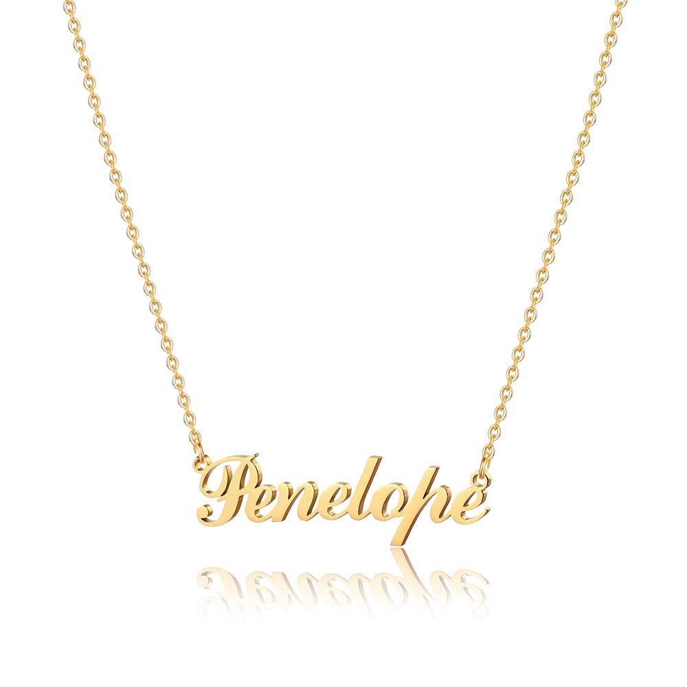 Custom Name Necklace for Women & Girls - 18K Gold Plated Personalized Monogram Jewelry | Perfect Gift for Birthday, Anniversary & Valentine's Day