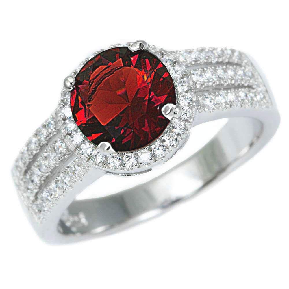 Round Cubic Zirconia Halo Bridal Ring Set in Sterling Silver - Perfect for Engagement, Wedding, Anniversary & Special Occasions