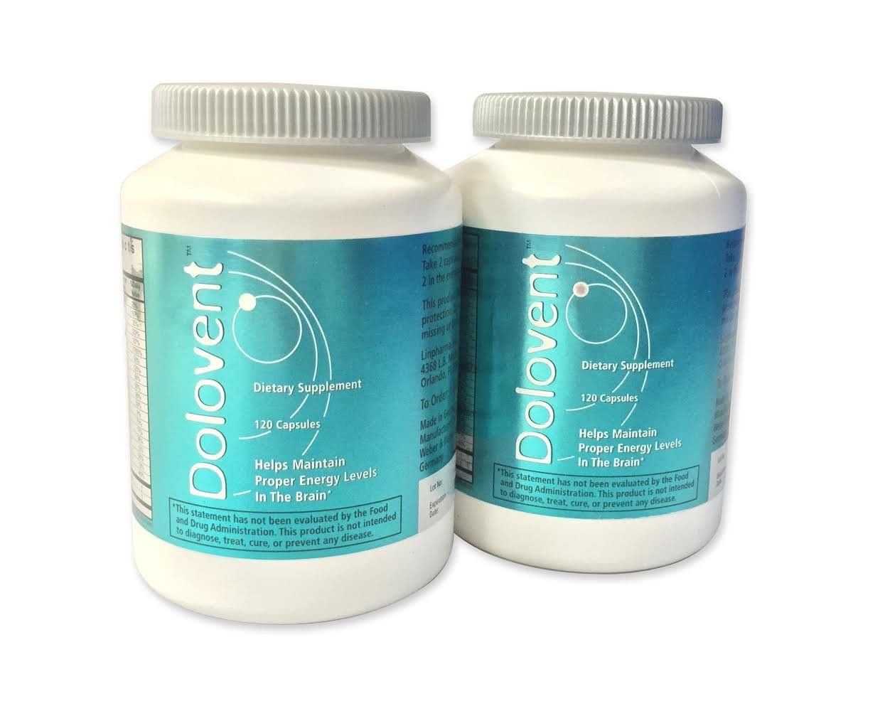 Linpharma Dolovent Magnesium, B2 & CoQ10 Brain Health Supplement - 2 Bottles (60 Capsules) | Supports Cognitive Function, Nerve Health & Energy | Perfect for Students, Professionals & Seniors