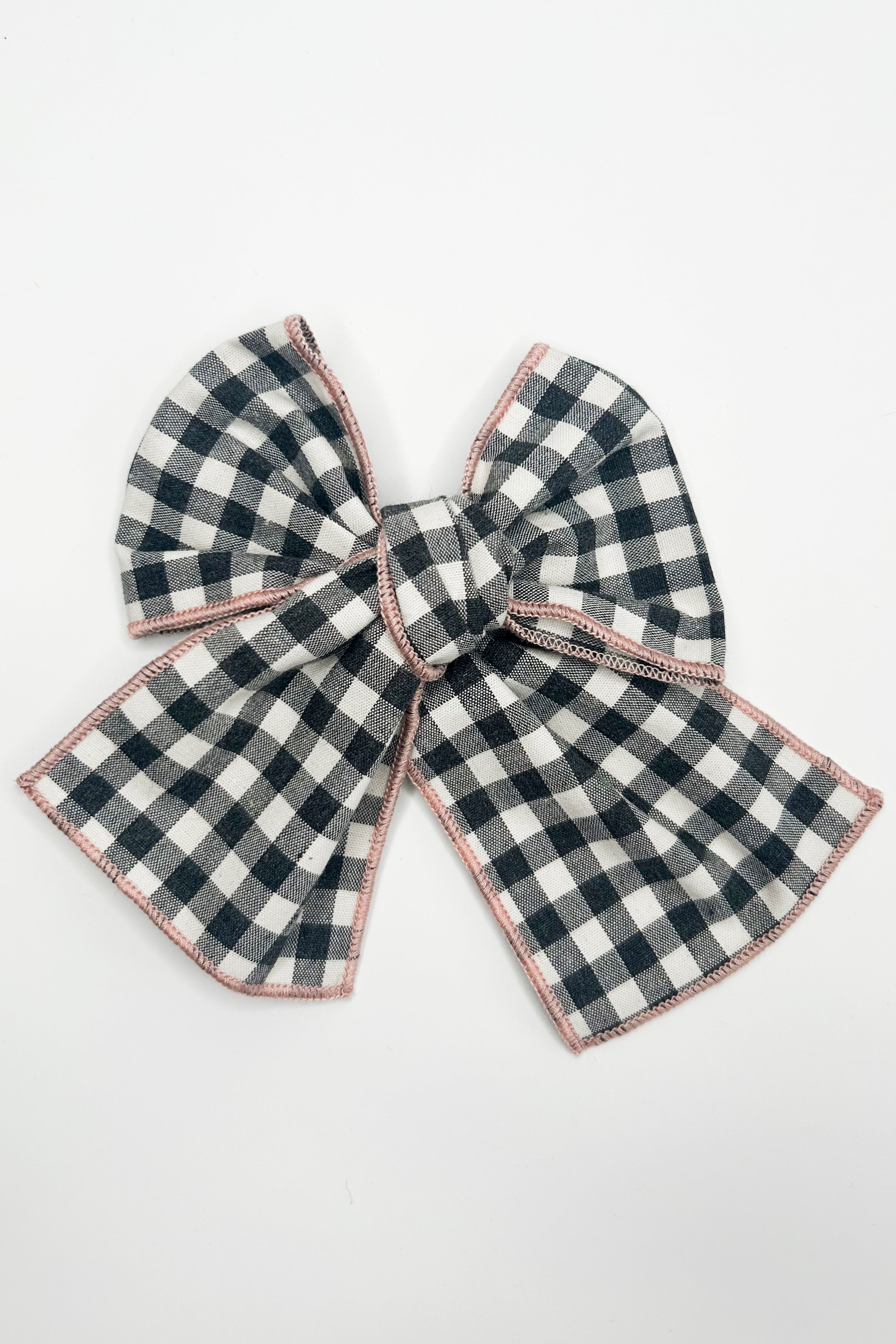 Black Gingham Hair Bow for Women & Girls - Stylish Hair Accessory for Parties, Weddings & Everyday Wear
