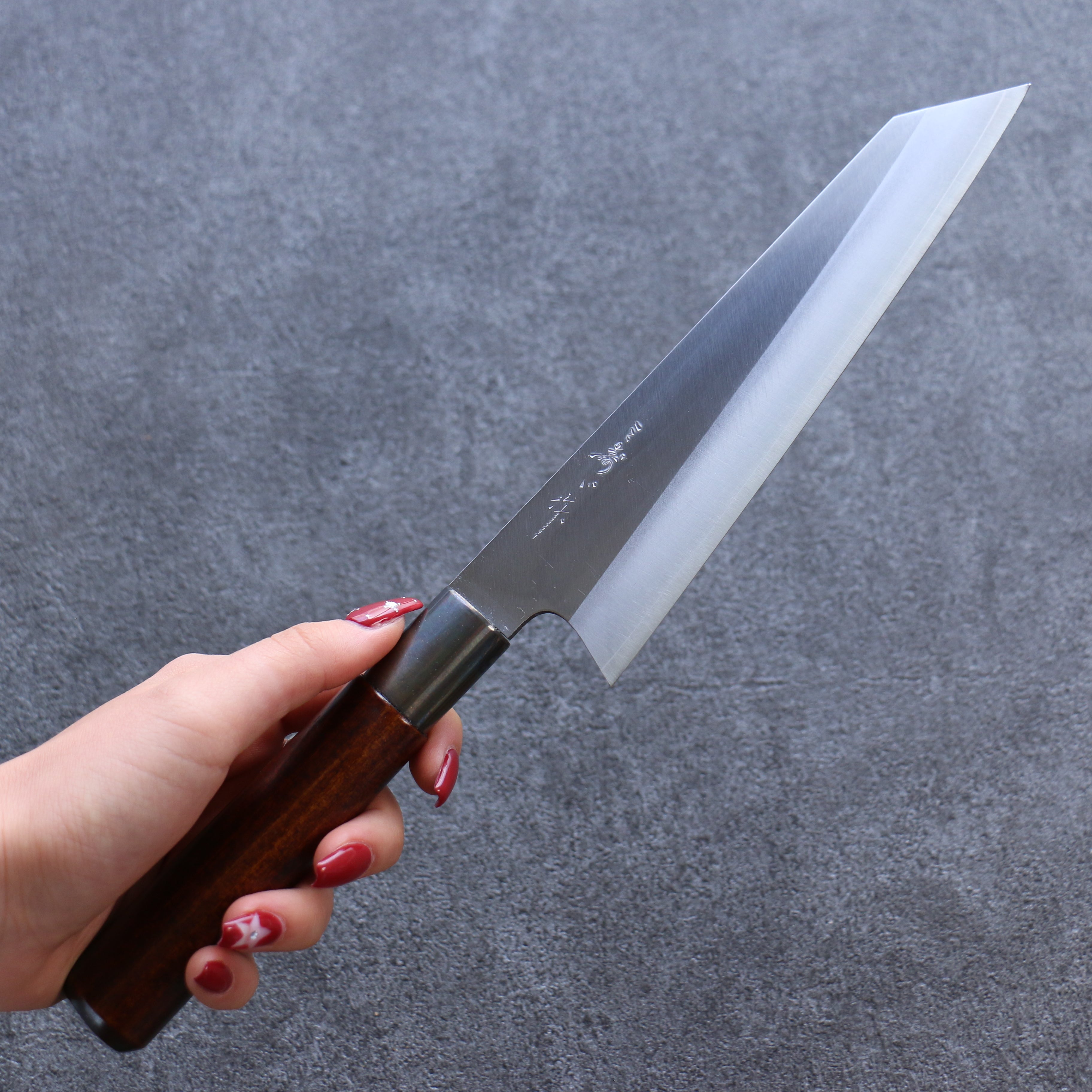 Premium Misuzu VG10 Kasumitogi Bunka Knife 180mm - Japanese Damascus Steel Kitchen Knife with Brown Lacquered Handle for Professional Chefs & Home Cooking, Perfect for Slicing, Dicing & Precision Vegetable Cutting