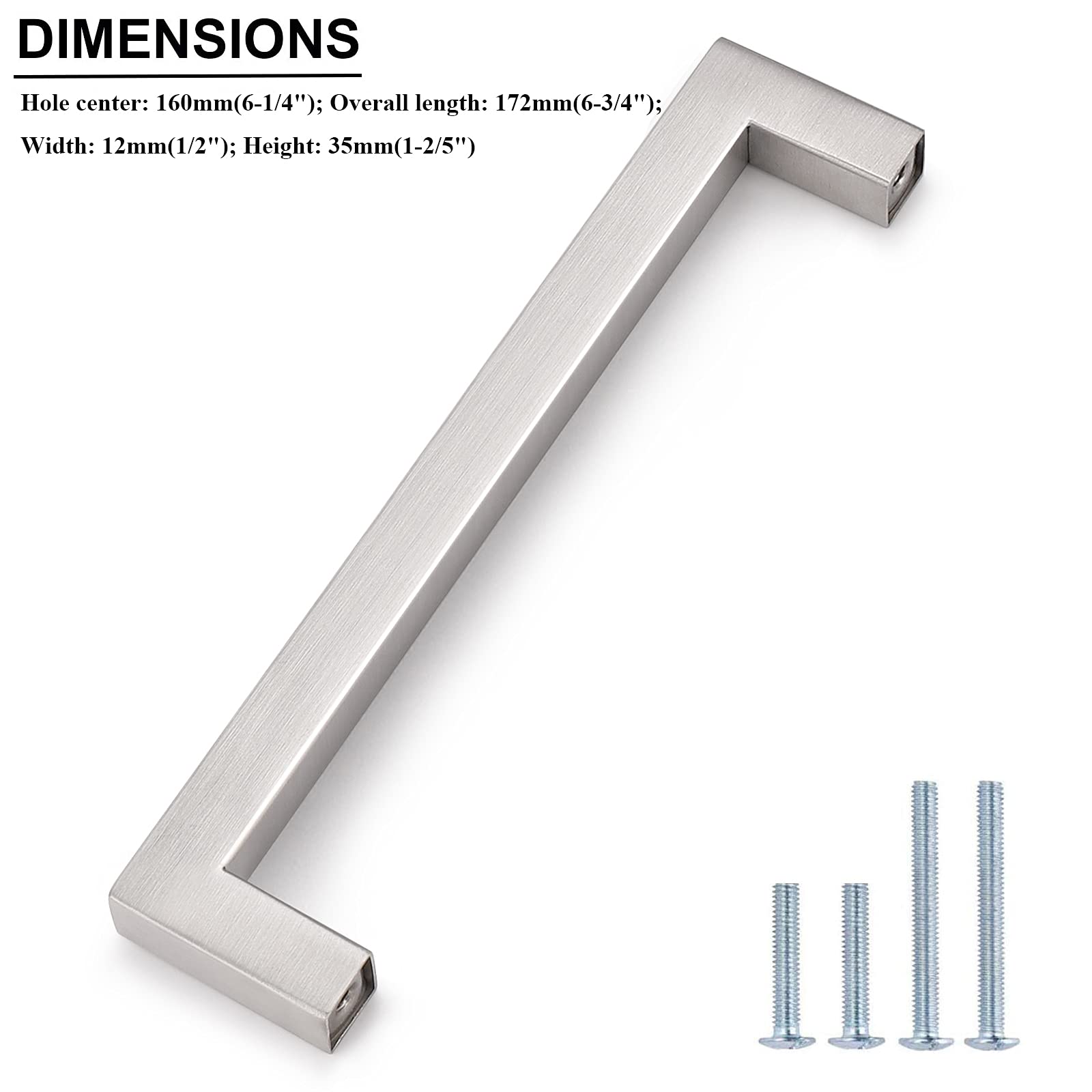50 Pack Brushed Nickel Kitchen Cabinet Handles - 6-1/4