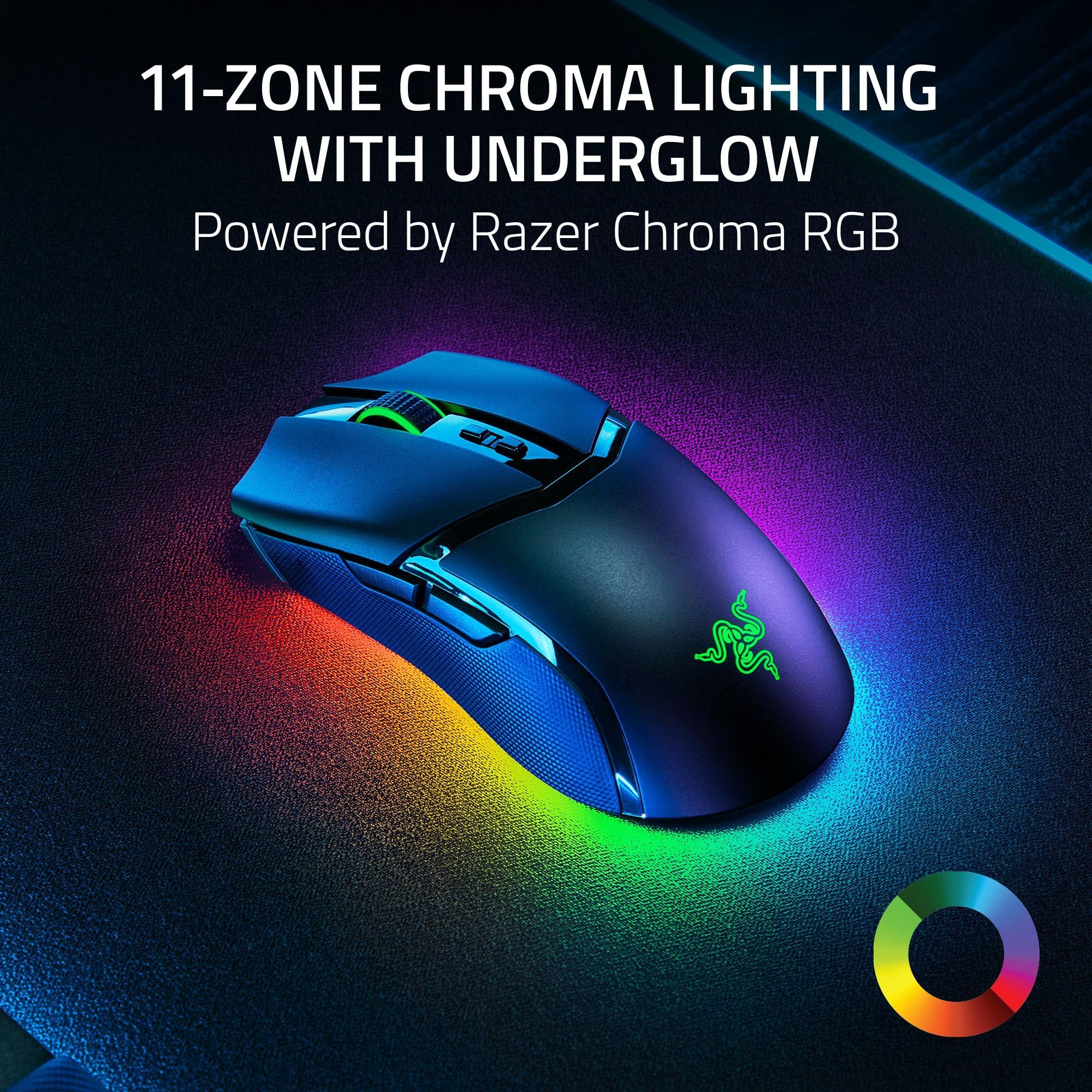 Razer Cobra Pro Wireless Gaming Mouse - 10 Programmable Buttons, Chroma RGB Lighting, 30K DPI Optical Sensor, Gen-3 Optical Switches, 2.4GHz/Bluetooth/USB-C, 170-Hour Battery (Black) - Perfect for PC Gaming, Esports & Professional Workstations