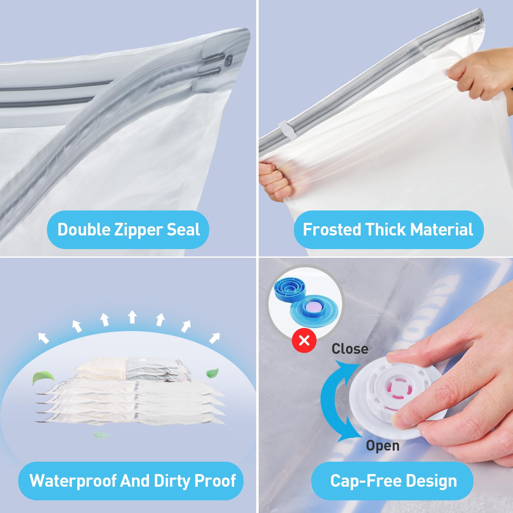 12 Pack Vacuum Storage Bags with Electric Pump - Space Saving Storage Bags for Clothes, Blankets, Duvets & Bedding (3 Jumbo/3 Large/3 Medium/3 Small) | Ideal for Home Organization, Seasonal Storage & Travel Packing