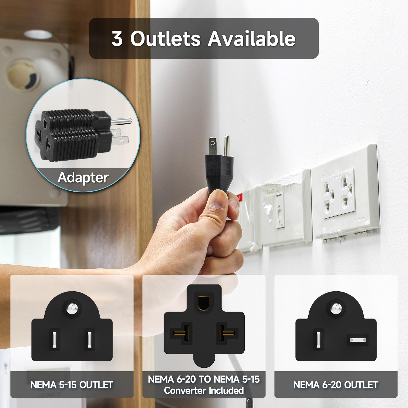 **Level 1 EV Charger - 16Amp Portable Electric Vehicle Charging Station with 25ft J1772 Cable & NEMA 6-20 Plug (Includes 5-15 Adapter) - Ideal for Home, Office & Travel Use**