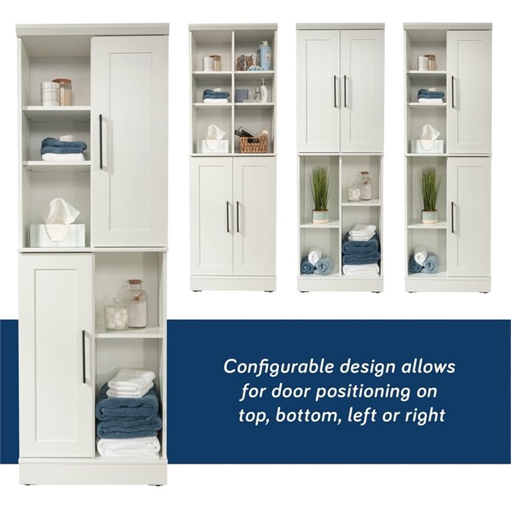 Sauder HomePlus Storage Cabinet in Soft White - Organize Your Living Room, Bedroom, or Office with Style | Durable & Versatile Home Storage Solution