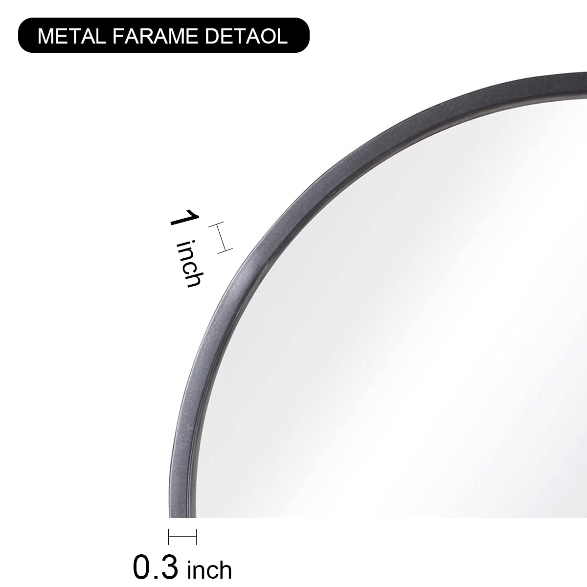42 Inch Large Round Wall Mirror with Black Metal Frame - Modern Circular Mirror for Bathroom, Entryway, Kitchen & Living Room Decor - Perfect for Vanity, Hallway & Home Decoration