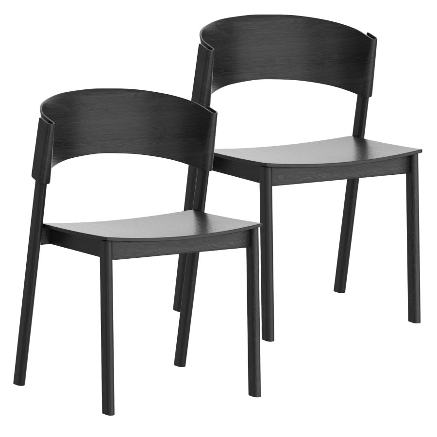 Premium Elias Commercial Grade Chairs - Set of 2, Heavy Duty Black Office Chairs for Conference Rooms, Waiting Areas & Home Offices