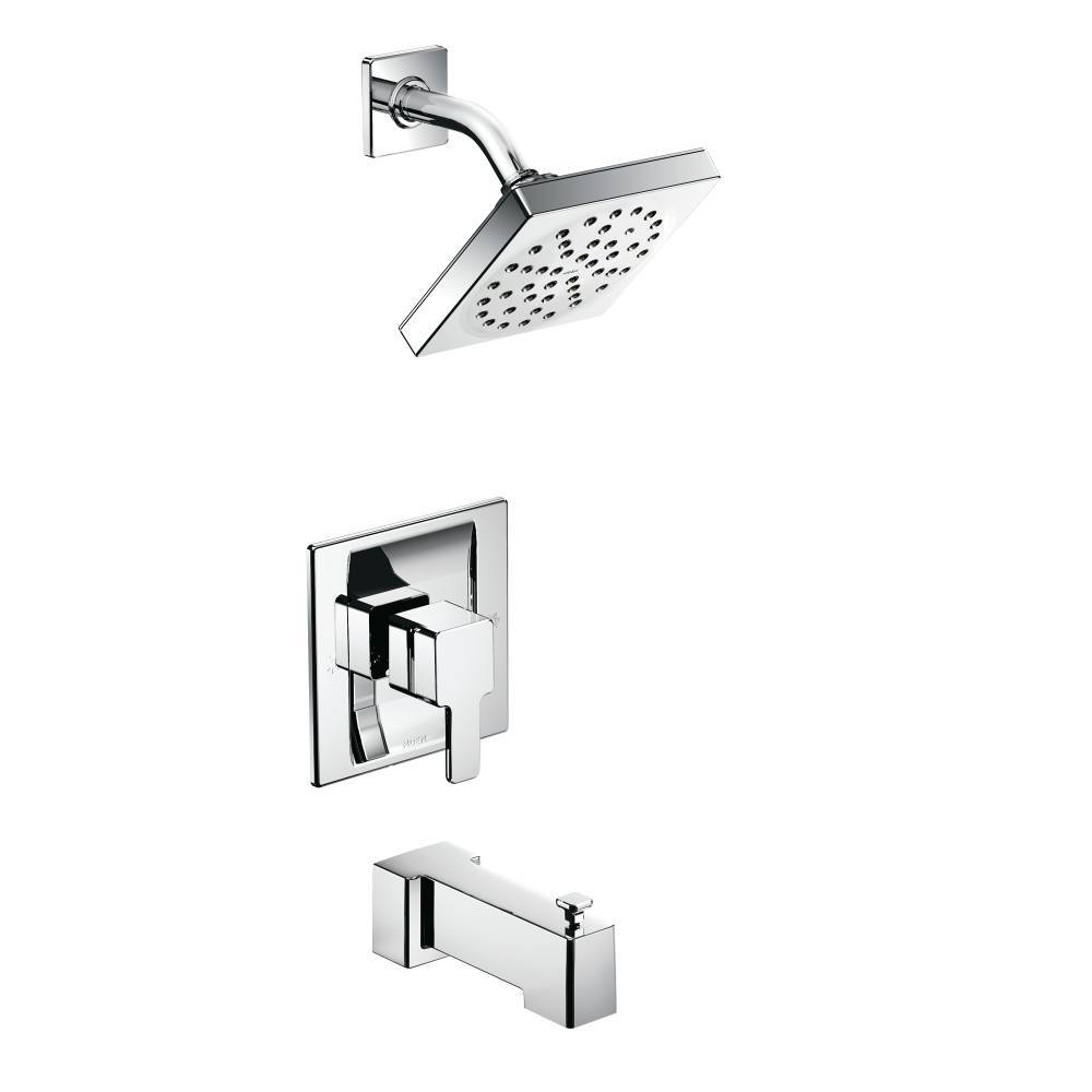 Moen TS2713EP 90 Degree Posi Temp Eco Performance Tub and Shower Trim in Chrome - Water-Saving Bathroom Faucet for Modern Homes & Spa-Like Showers