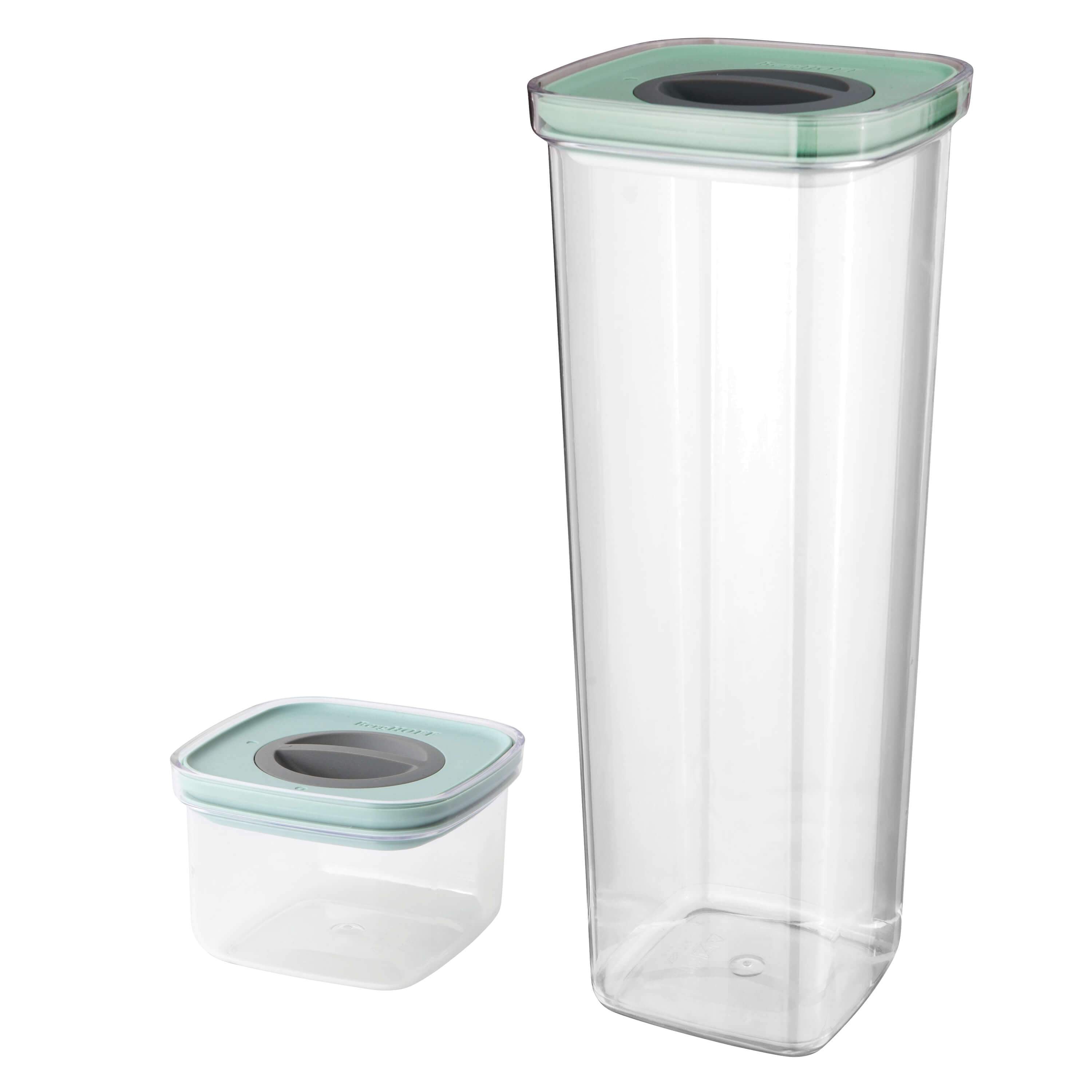 BergHOFF Leo 2-Piece Airtight Food Storage Container Set - 2.2 Quart & 0.42 Quart - BPA-Free Kitchen Organization for Pantry, Meal Prep & Leftovers - Green