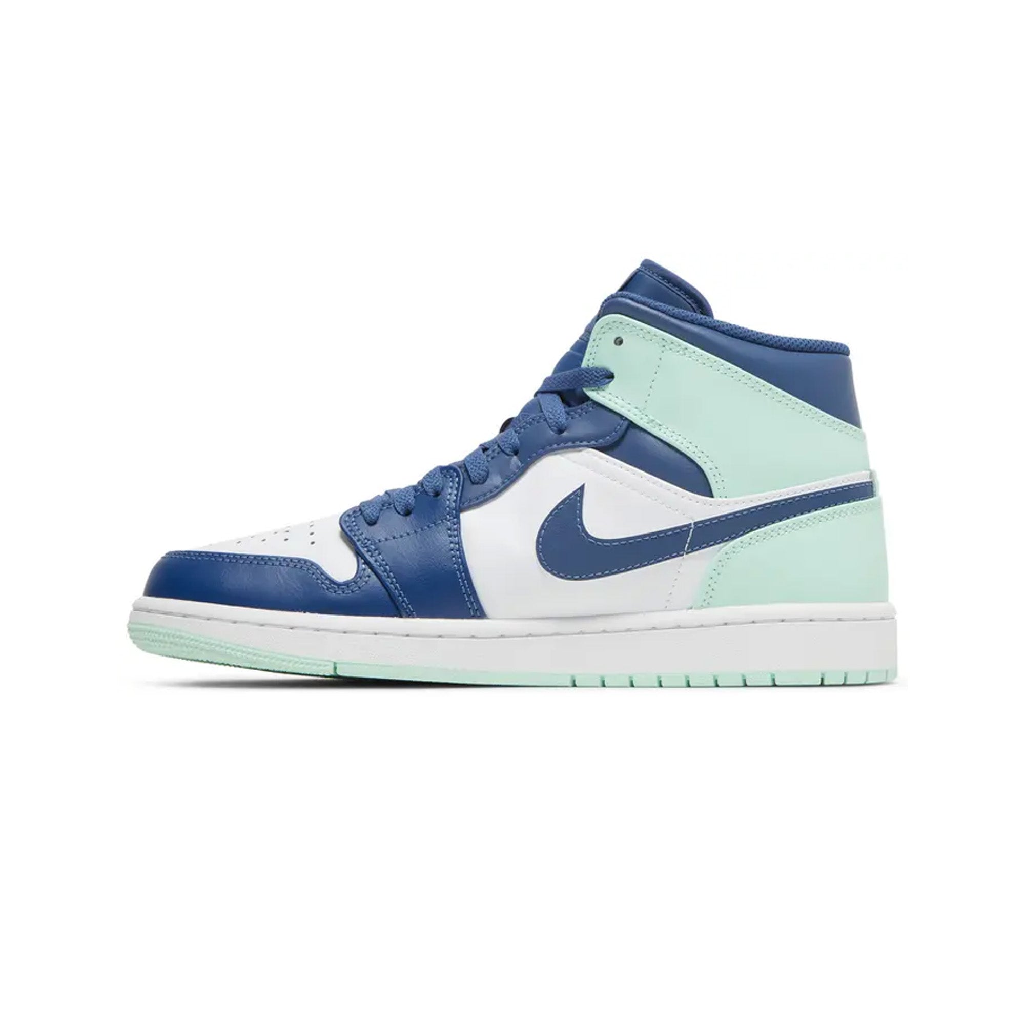 Air Jordan 1 Mid 'Mystic Navy Mint Foam' Sneakers (2022) - Men's Basketball Shoes for Casual Wear & Street Fashion