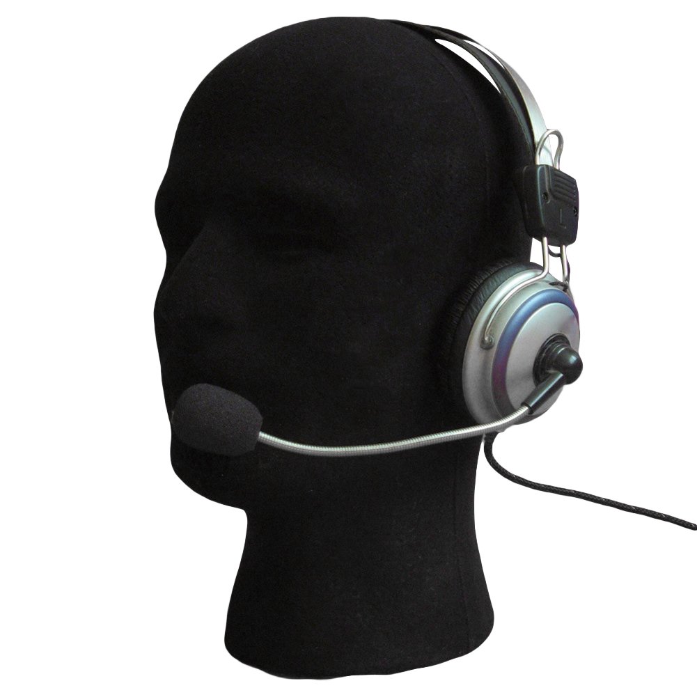 Men's Foam Flocking Head Model for Glasses, Headset & Wig Display - Black Mannequin Stand - Perfect for Retail Stores, Barber Shops & Cosplay Displays