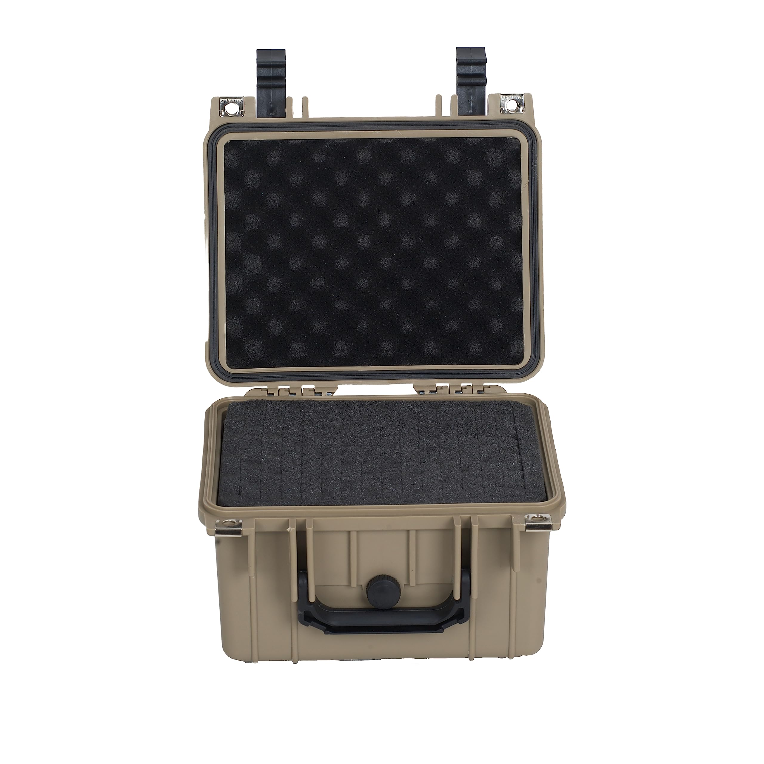 MEIJIA 10.62 x 9.68 x 6.87 Inches All-Weather Waterproof Hard Protective Case with Customizable Foam - Perfect for Drones, Cameras & Equipment (Desert Tan) | Travel, Outdoor Adventure & Professional Gear Storage