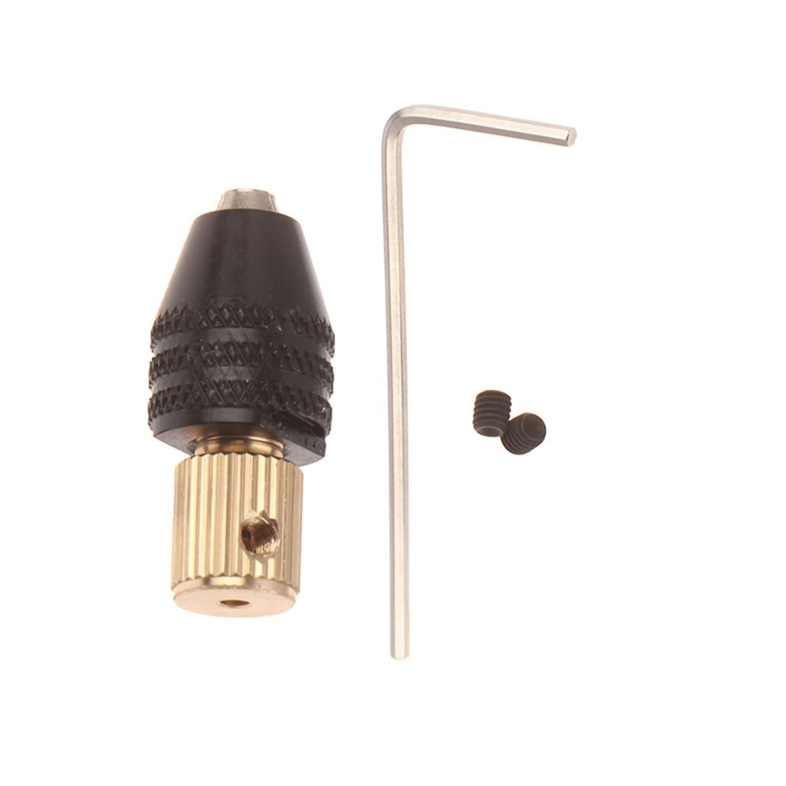 1 Set Mini Electric Motor Shaft Drill Chuck Fixture 0.5-3.2mm with Hex Adapter (2.3mm/3.17mm/5mm) - Perfect for DIY Projects, Jewelry Making & Small Precision Drilling