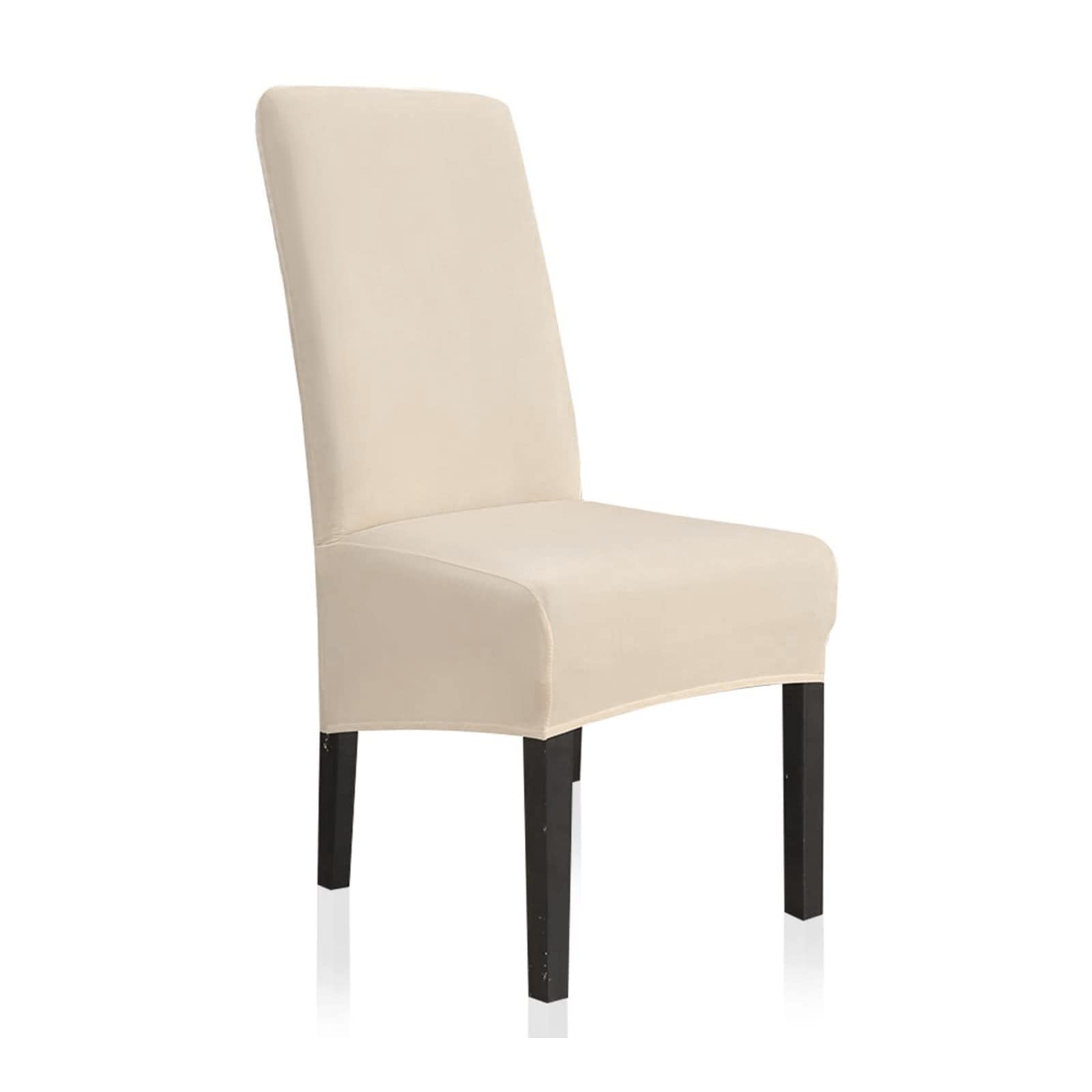 XL Stretch Dining Chair Slipcovers - Oversized Washable Spandex Chair Covers for Kitchen, Hotel & Banquet Tables (Set of 4, Beige) | Perfect for Home Dining Rooms, Restaurants & Event Decor