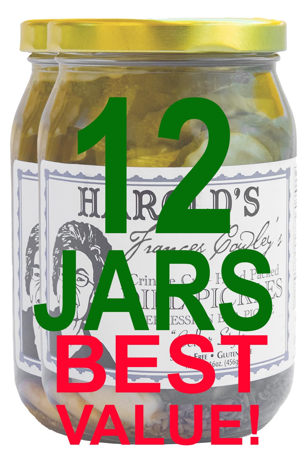Harold's Award-Winning Crinkle Cut Dill Pickle Slices with Fresh Garlic - Gourmet Texas-Made Pickles for Burgers, Sandwiches & Charcuterie Boards