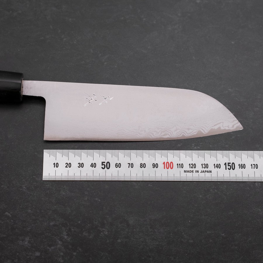 Premium Santoku Knife 165mm - Blue Super Damascus Steel Blade with Buffalo Magnolia Handle - Japanese Kitchen Knife for Slicing, Dicing & Chopping Vegetables, Meat & Fish - Perfect for Home Chefs & Professional Kitchens