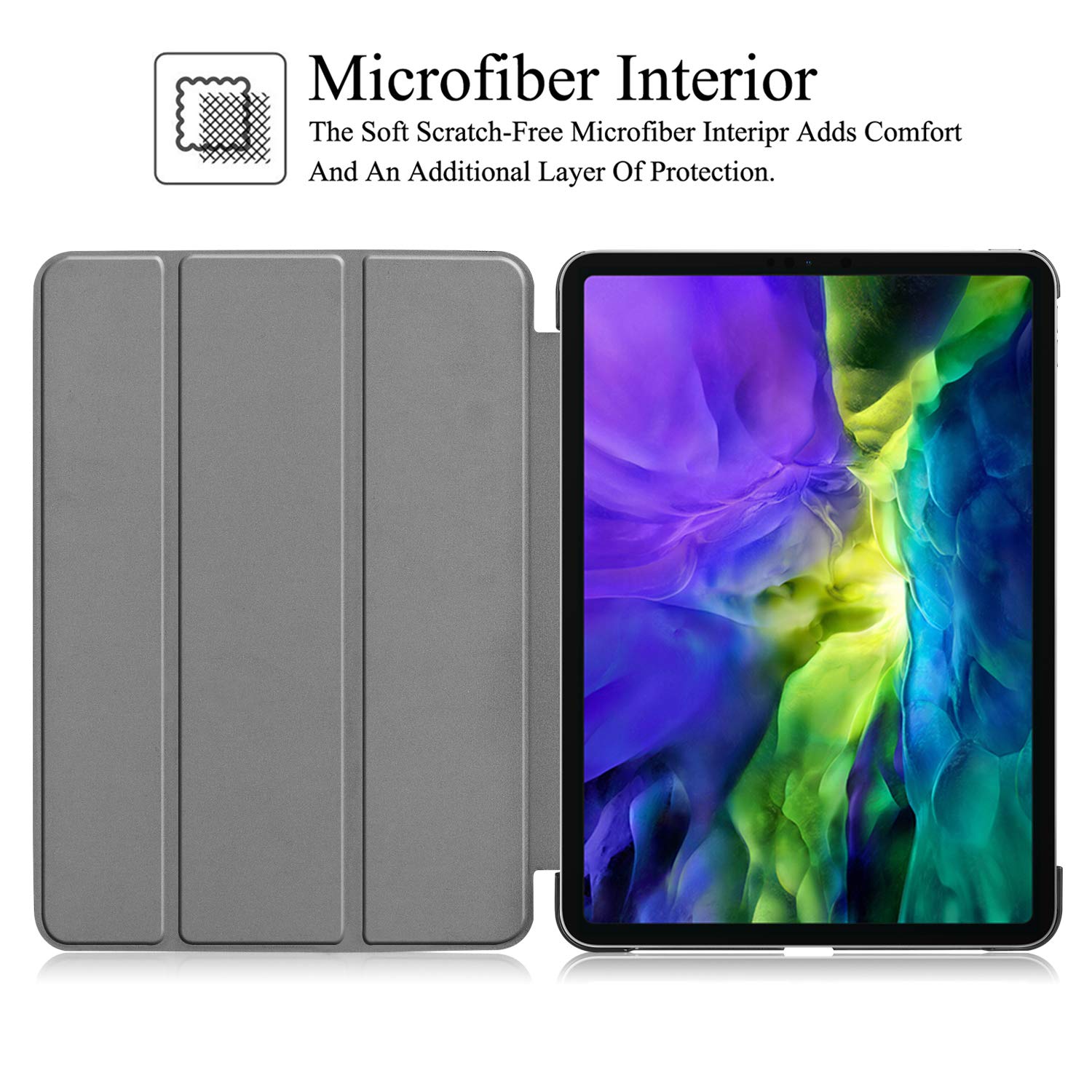 Slim Tri-Fold Stand Case for iPad Pro 11 Inch (3rd/2nd Gen 2021/2020) - Auto Sleep/Wake, Apple Pencil Charging & Pairing, Lightweight Protective Cover (Elf Girl Design) | Perfect for Work, Travel & Home Use